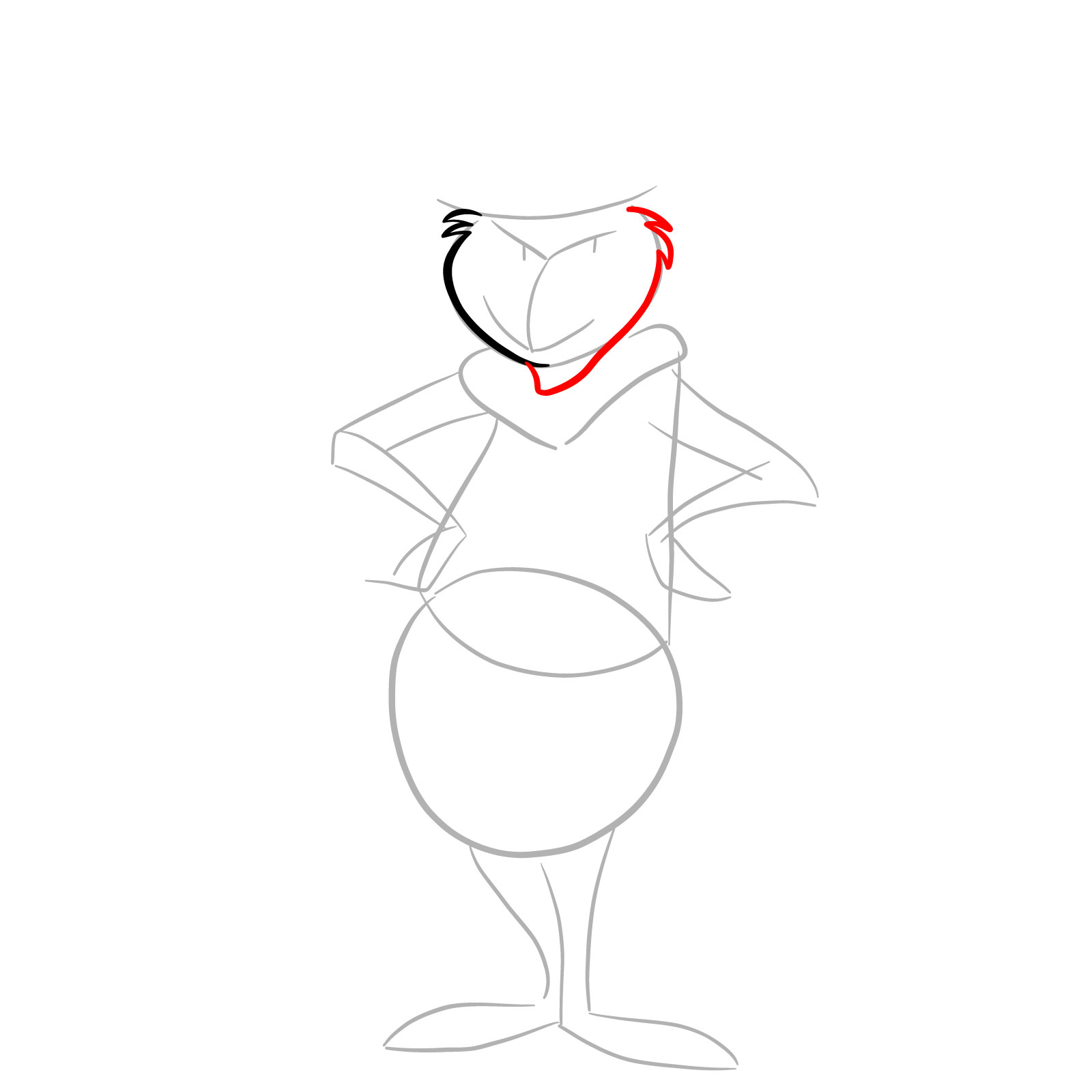 How to draw The Grinch in a Christmas costume - step 05