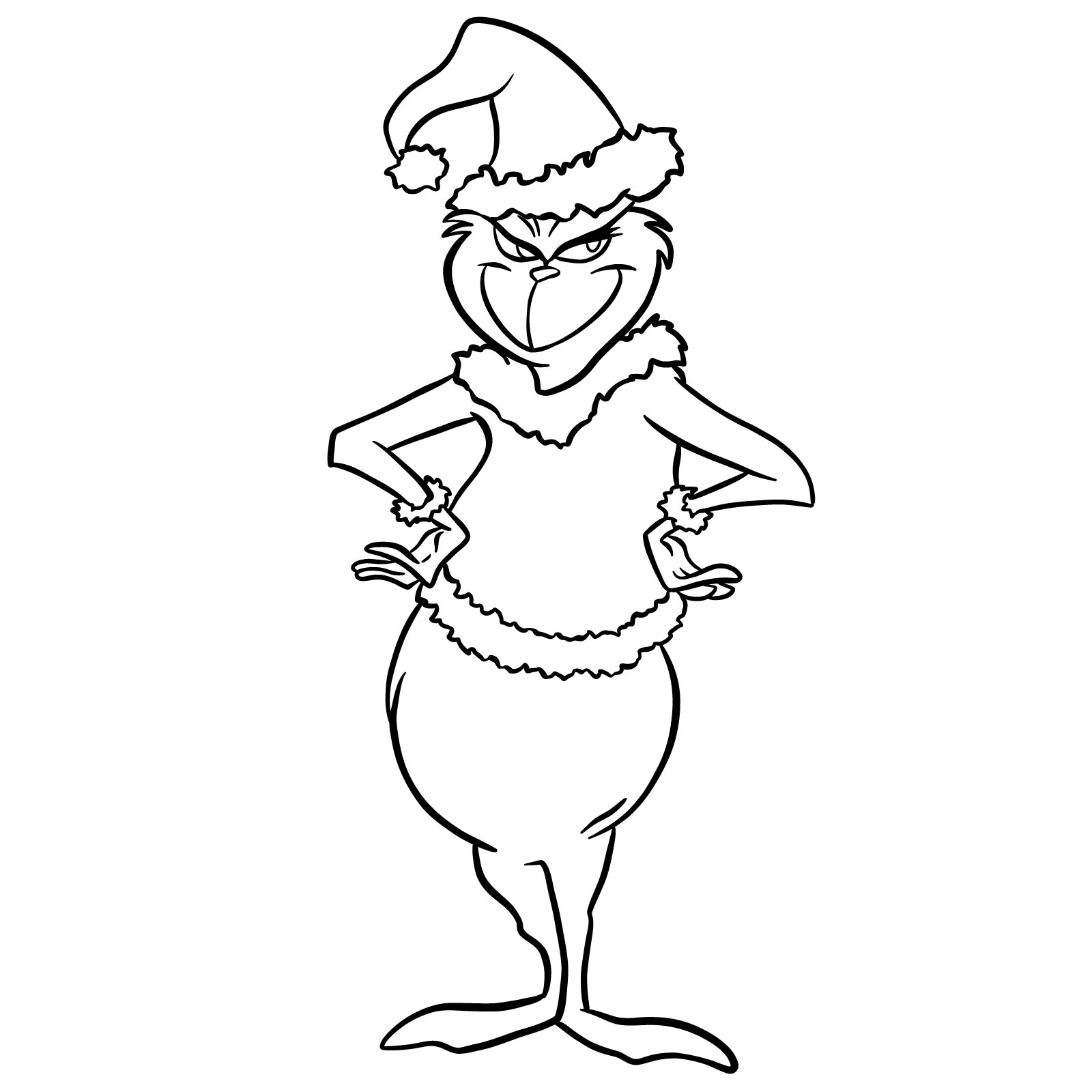 How to draw The Grinch in a Christmas costume - step 27