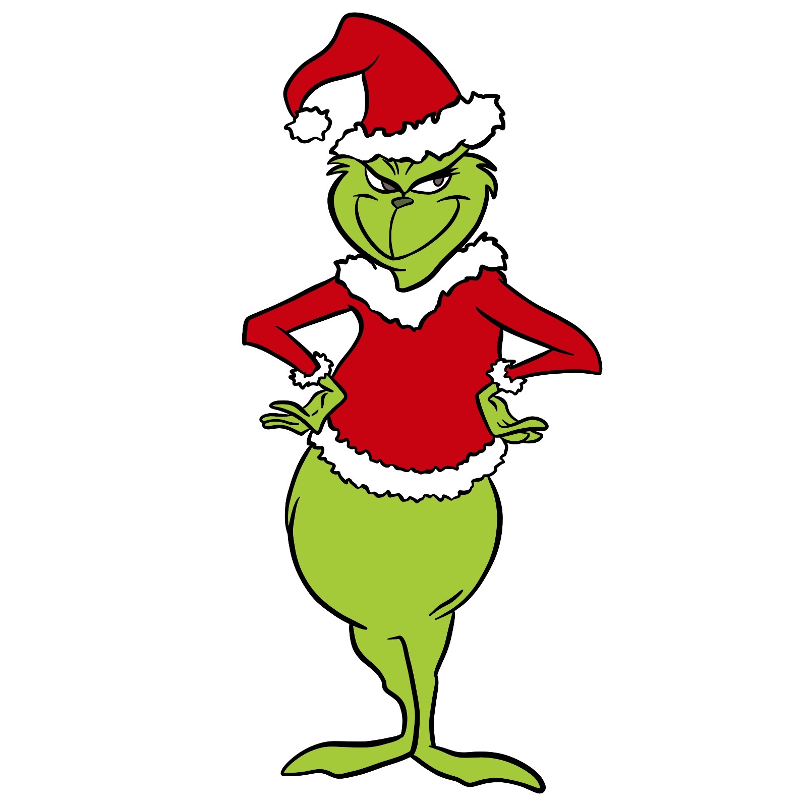 How to draw The Grinch in a Christmas costume - step 29