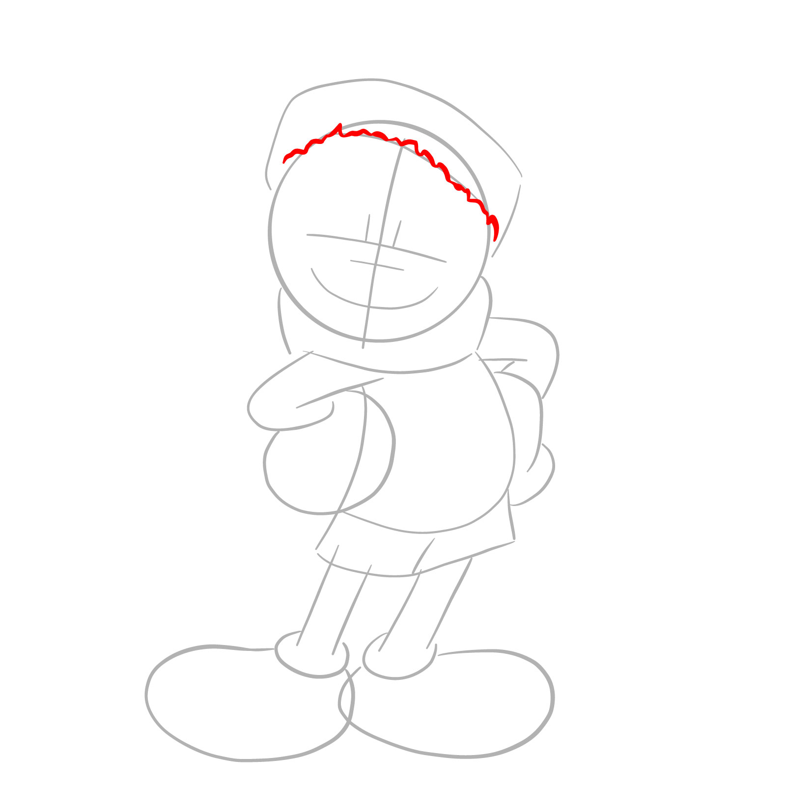 How to draw Santa Mickey Mouse - step 04