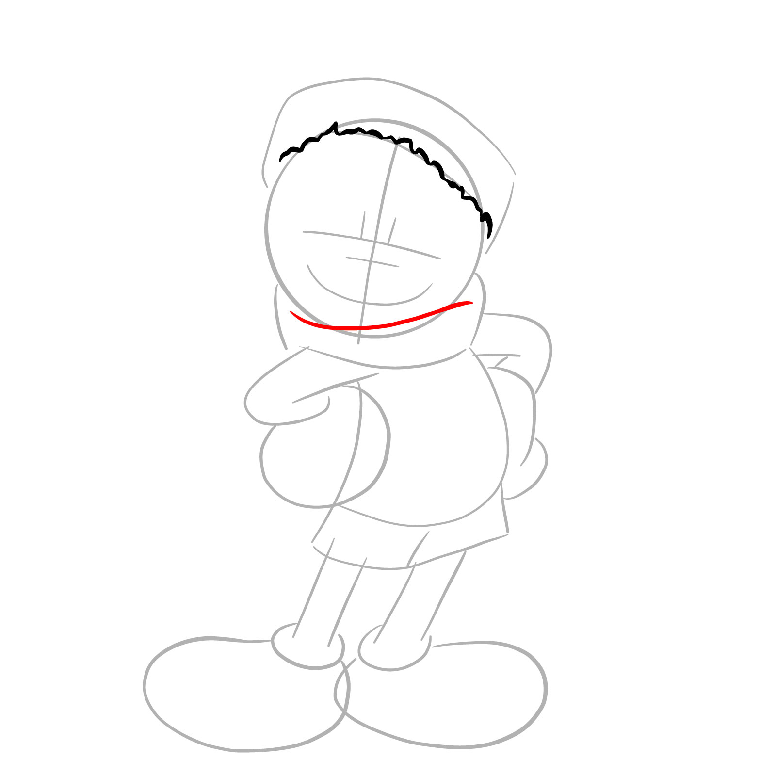 How to draw Santa Mickey Mouse - step 05