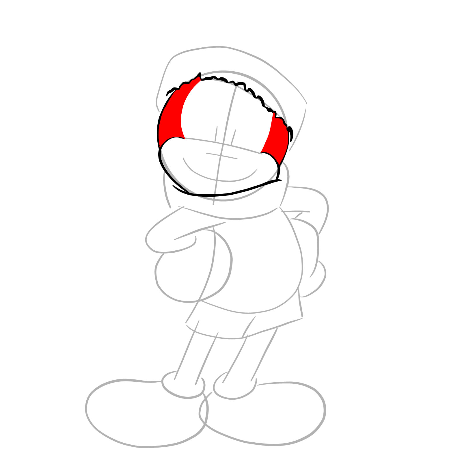 How to draw Santa Mickey Mouse - step 07