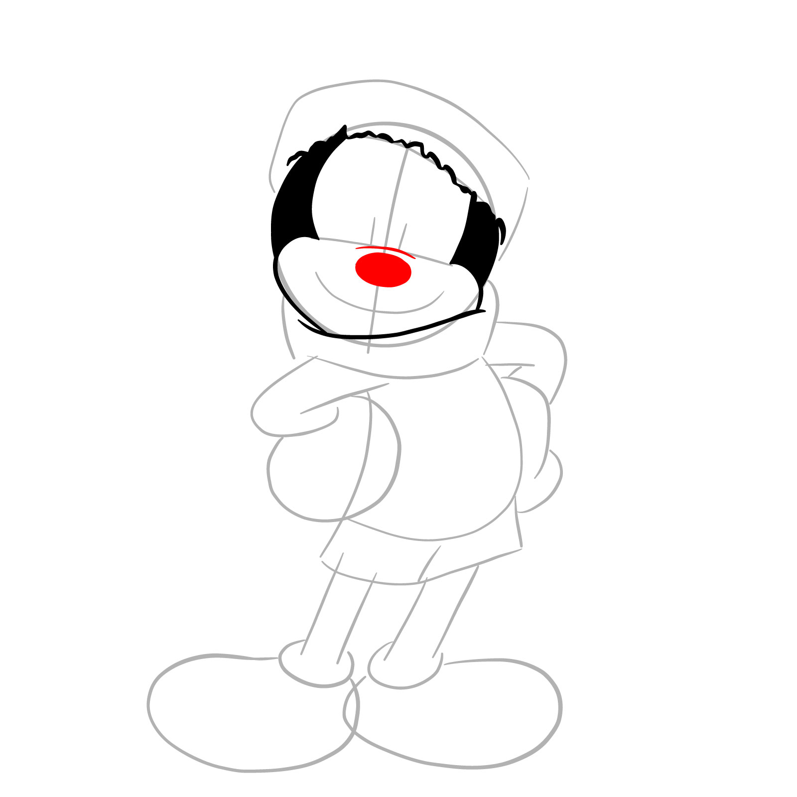 How to draw Santa Mickey Mouse - step 08