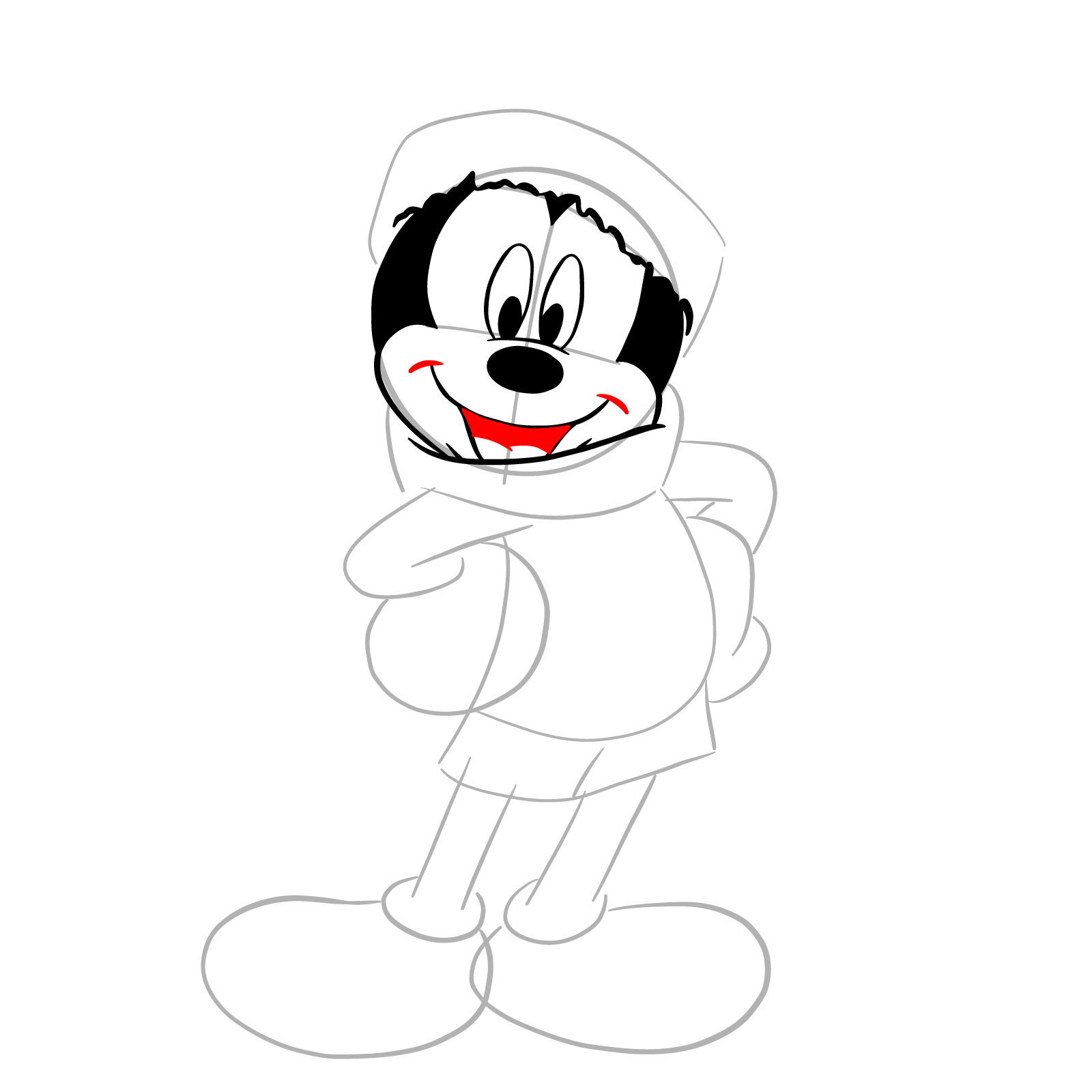 How to draw Santa Mickey Mouse - step 13