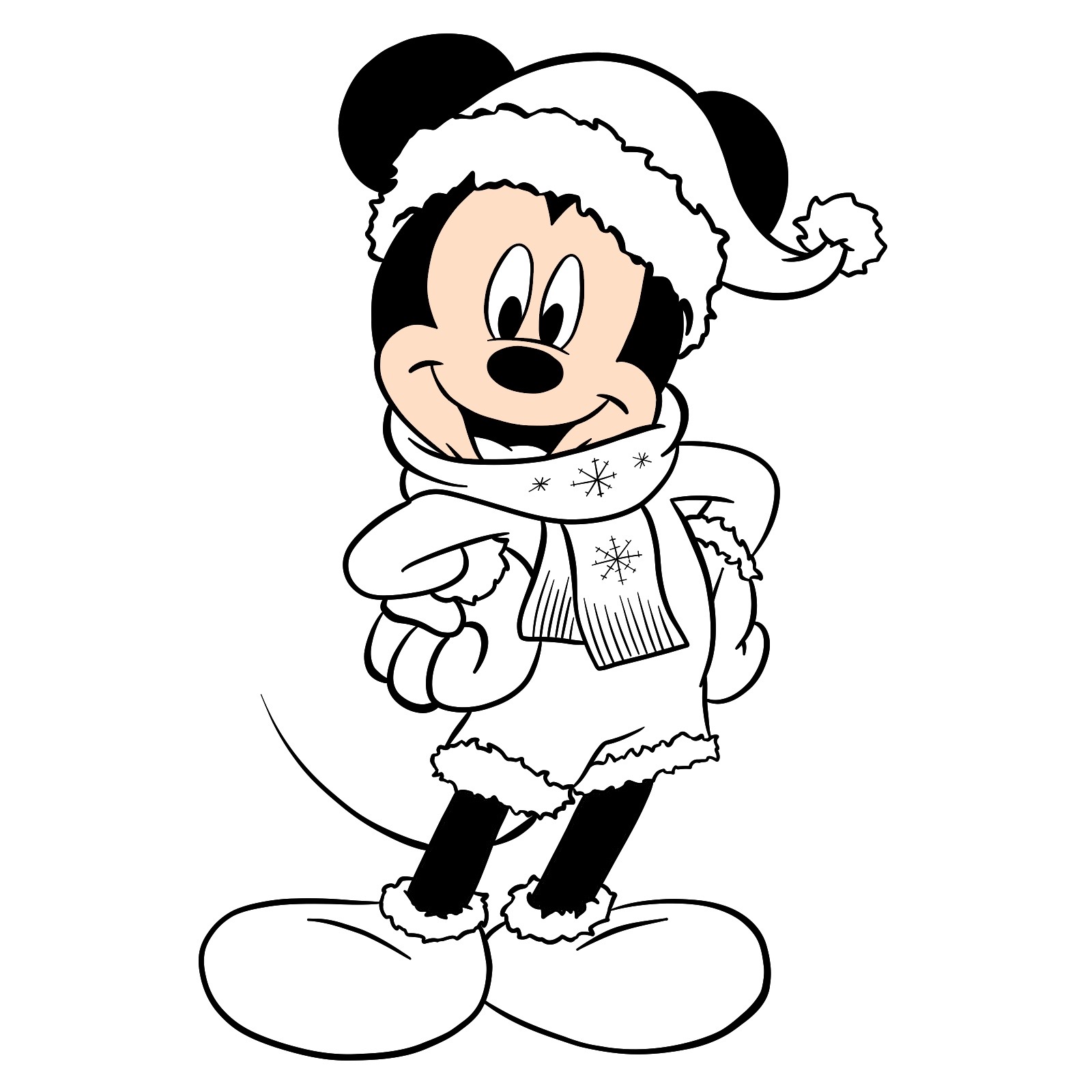 How to draw Santa Mickey Mouse - step 36