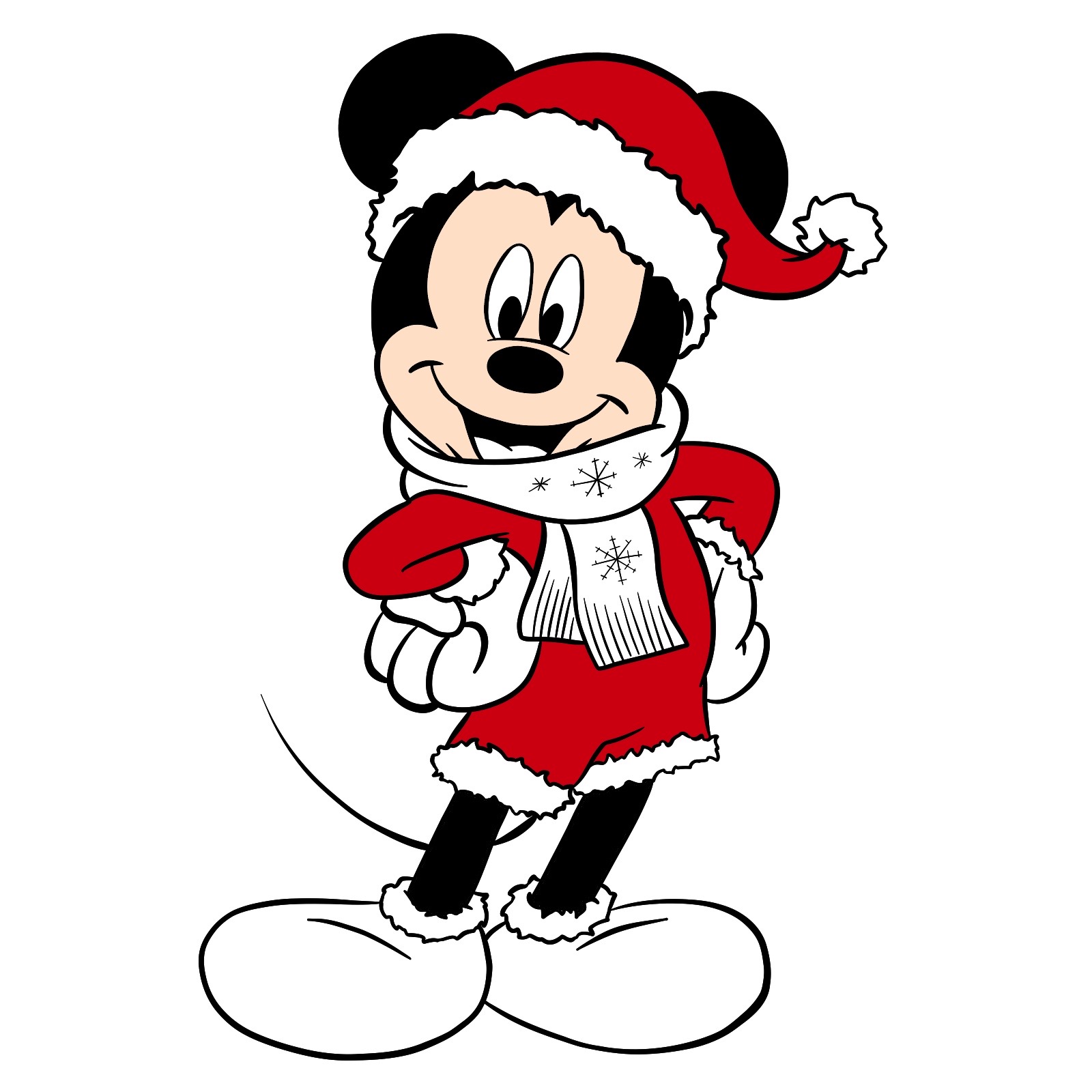 How to draw Santa Mickey Mouse - step 37