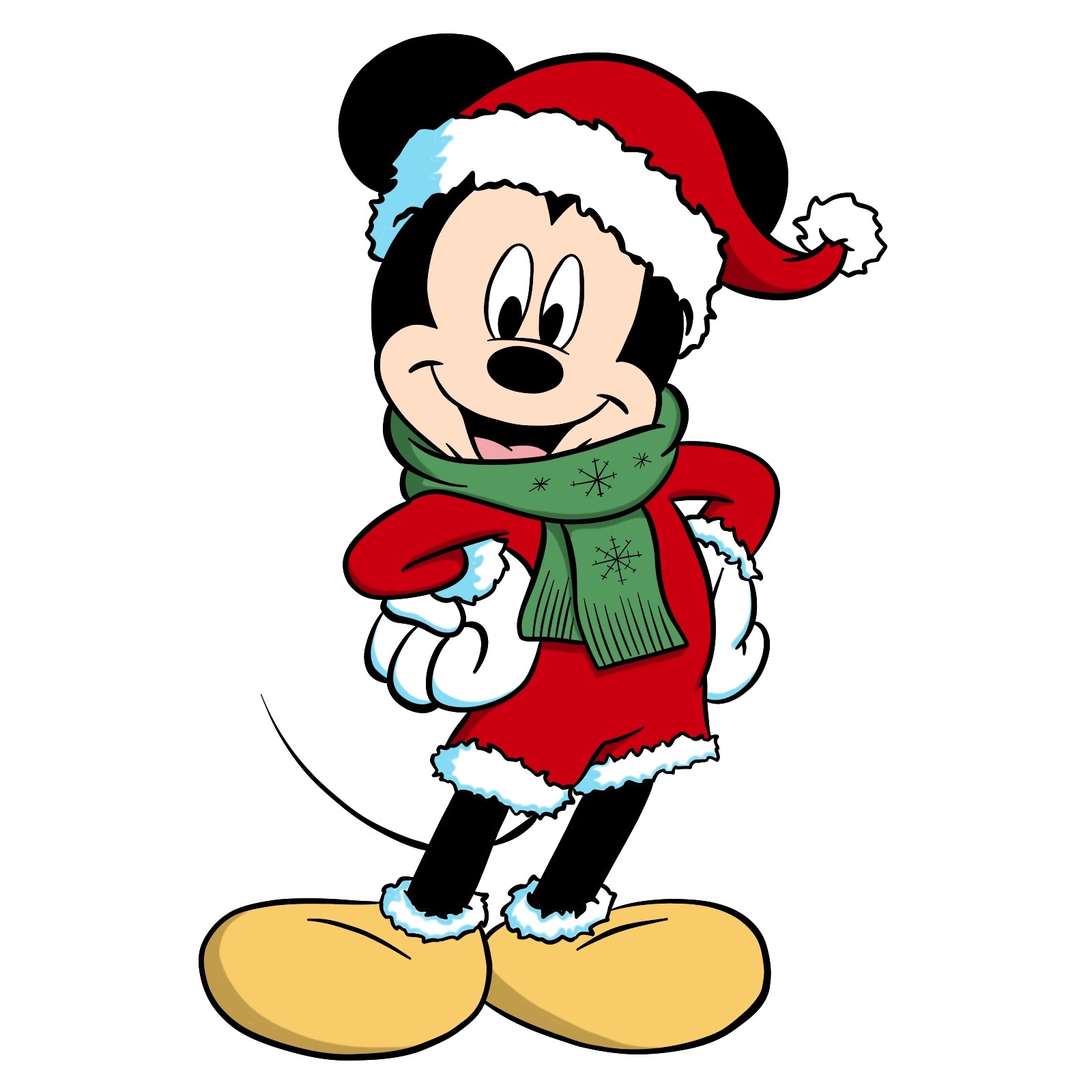 How to draw Santa Mickey Mouse - final step