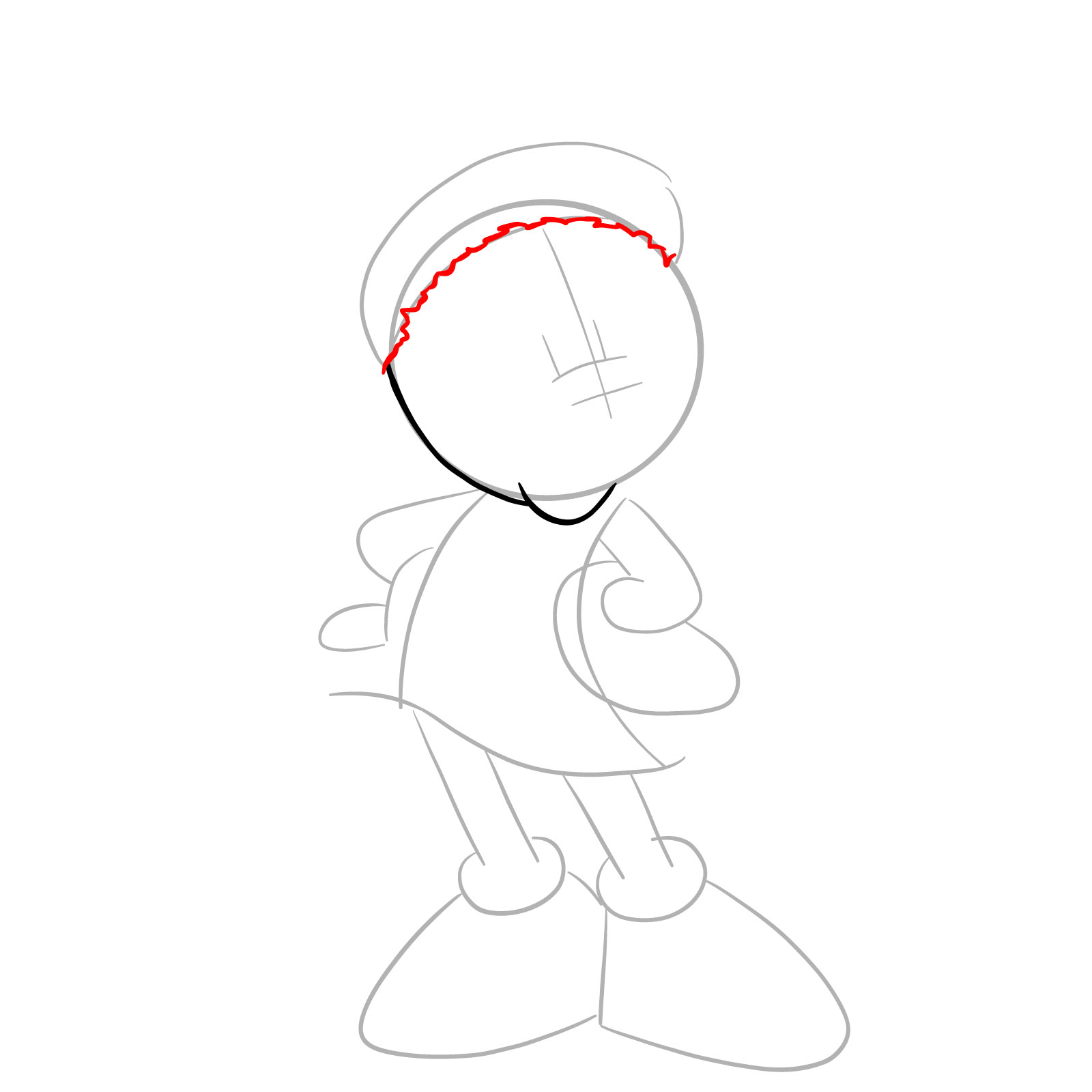 How to draw Minnie in a Christmas dress - step 05