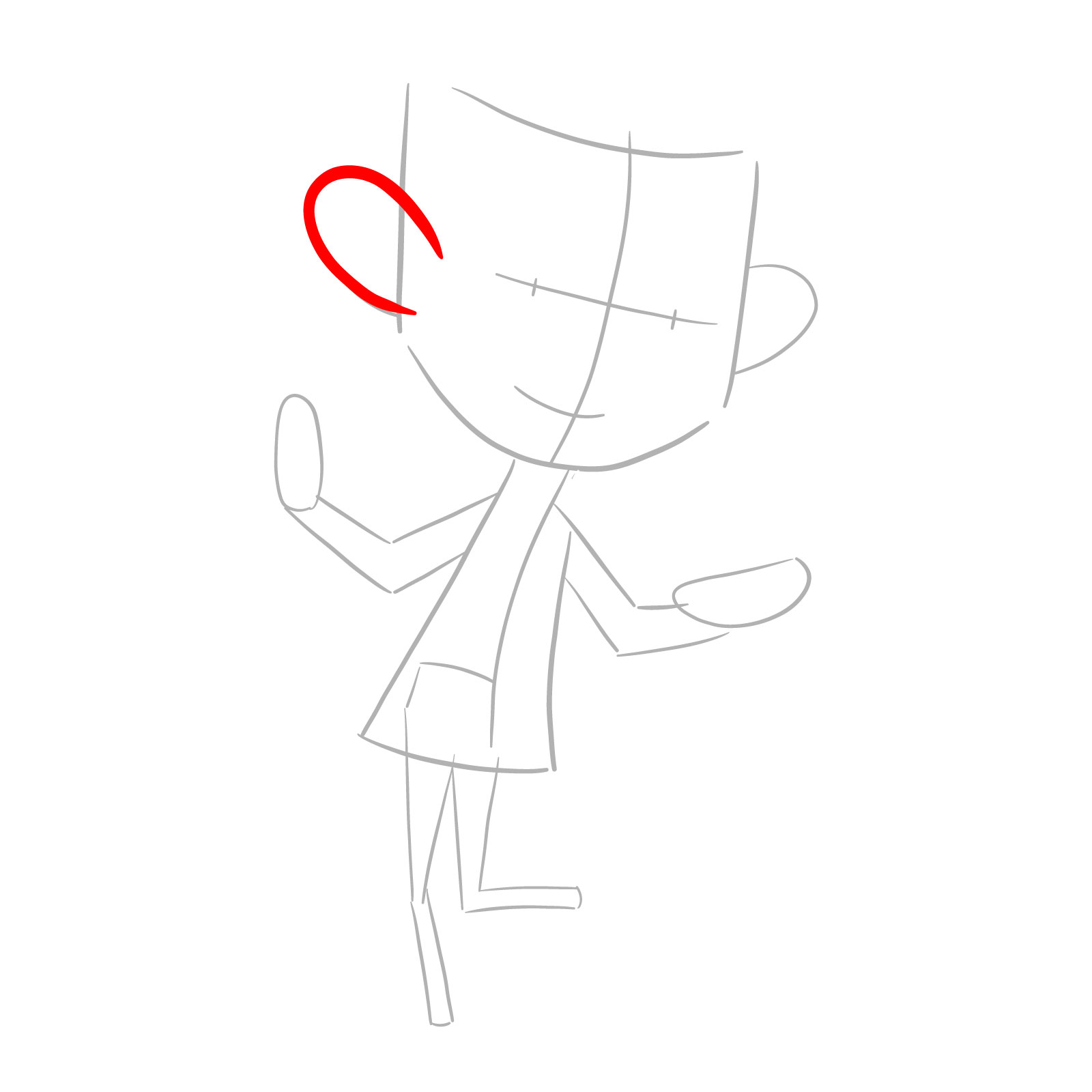 How to draw Santa Mr. Bean - step 03
