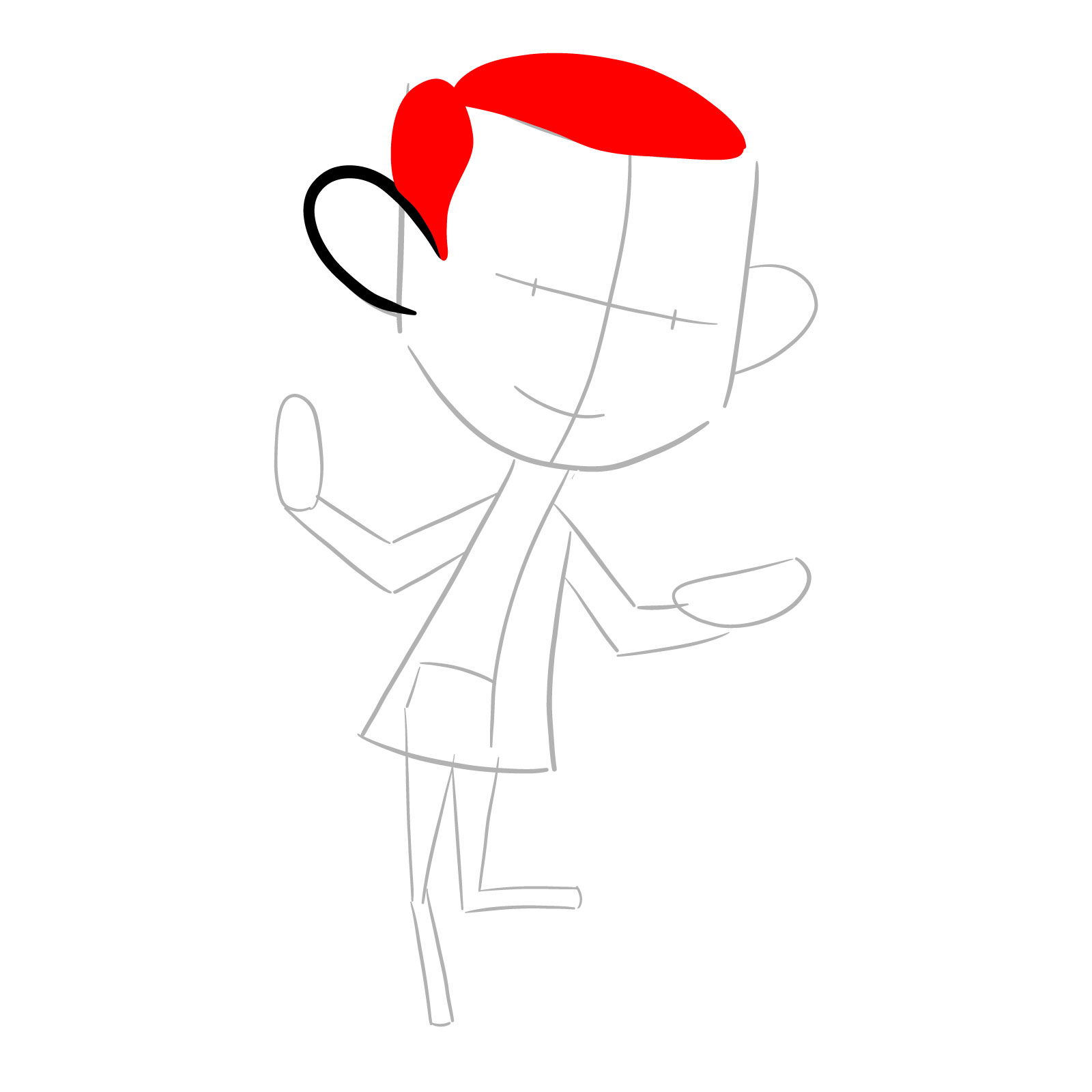 How to draw Santa Mr. Bean - step 04