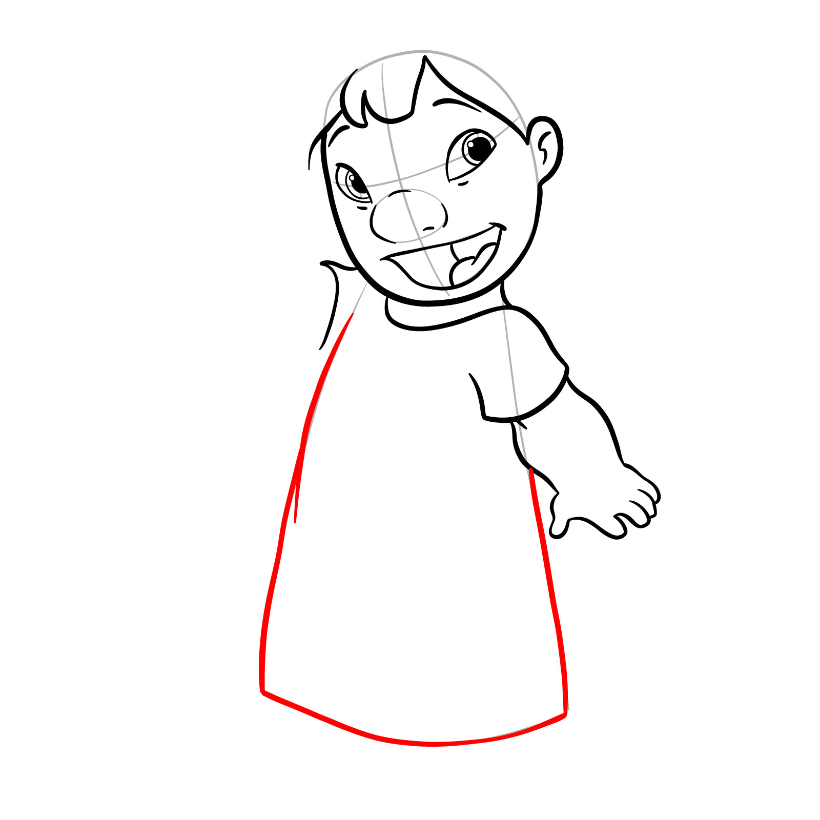 How to draw Lilo from Lilo & Stitch - step 15