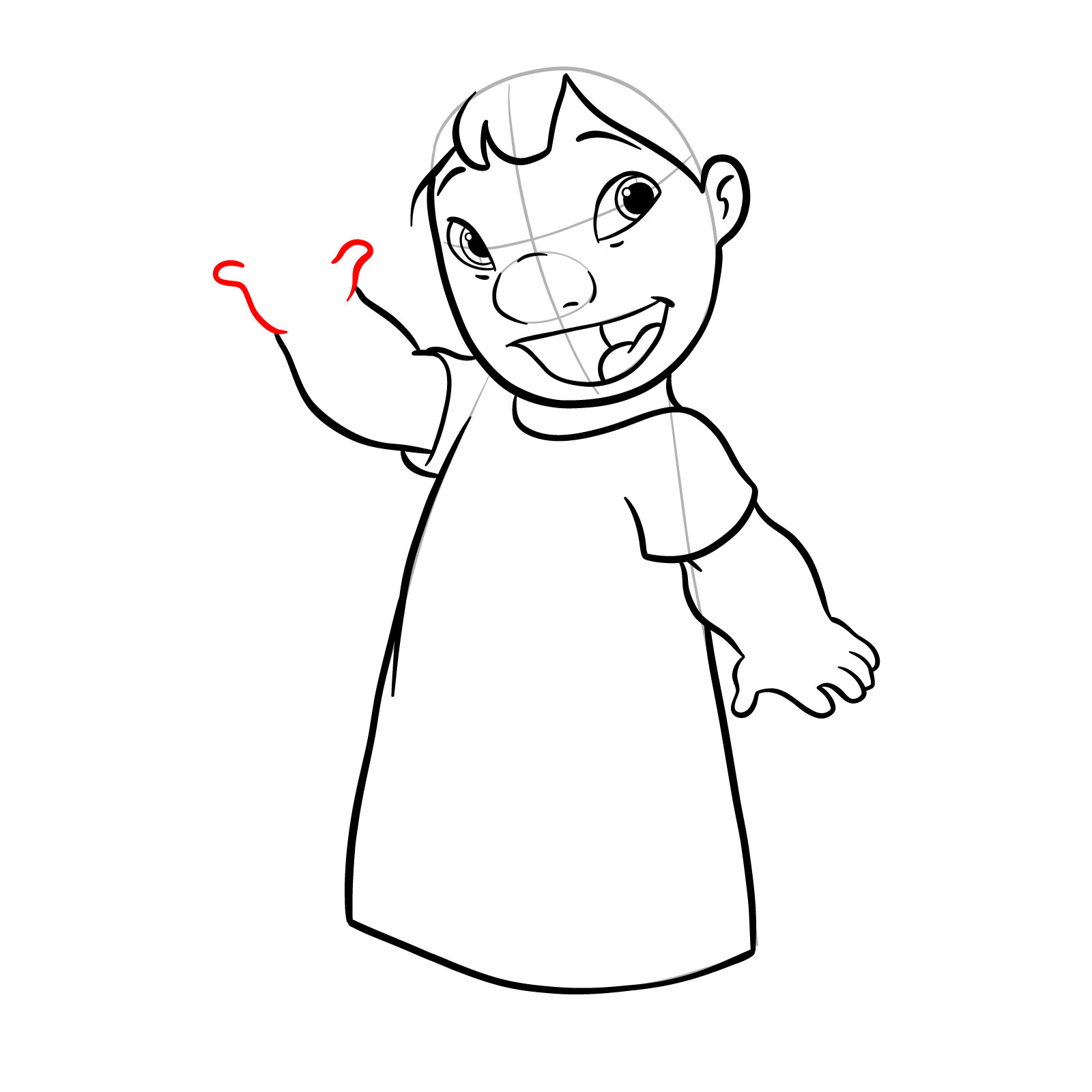 How to draw Lilo from Lilo & Stitch - step 17