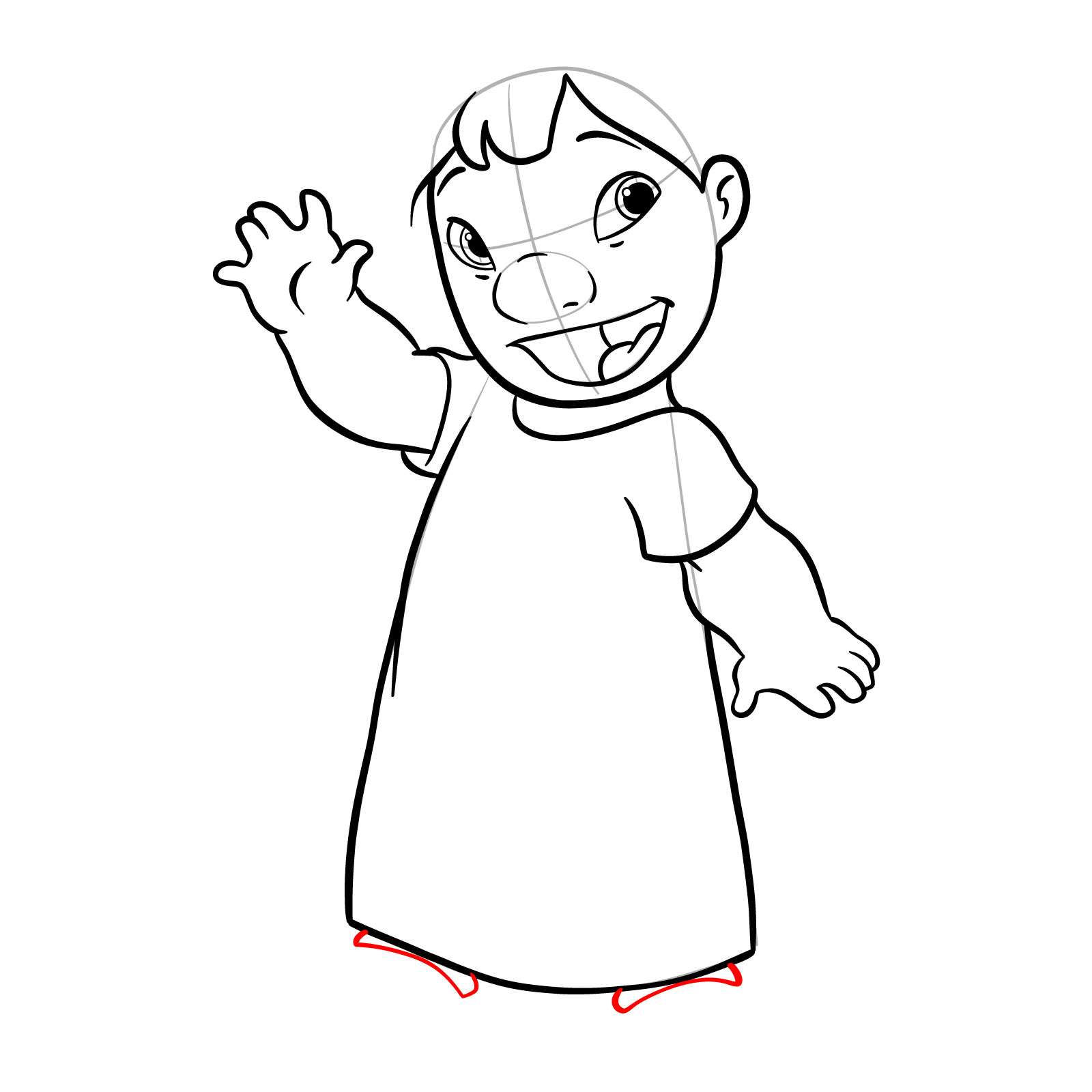 How to draw Lilo from Lilo & Stitch - step 19