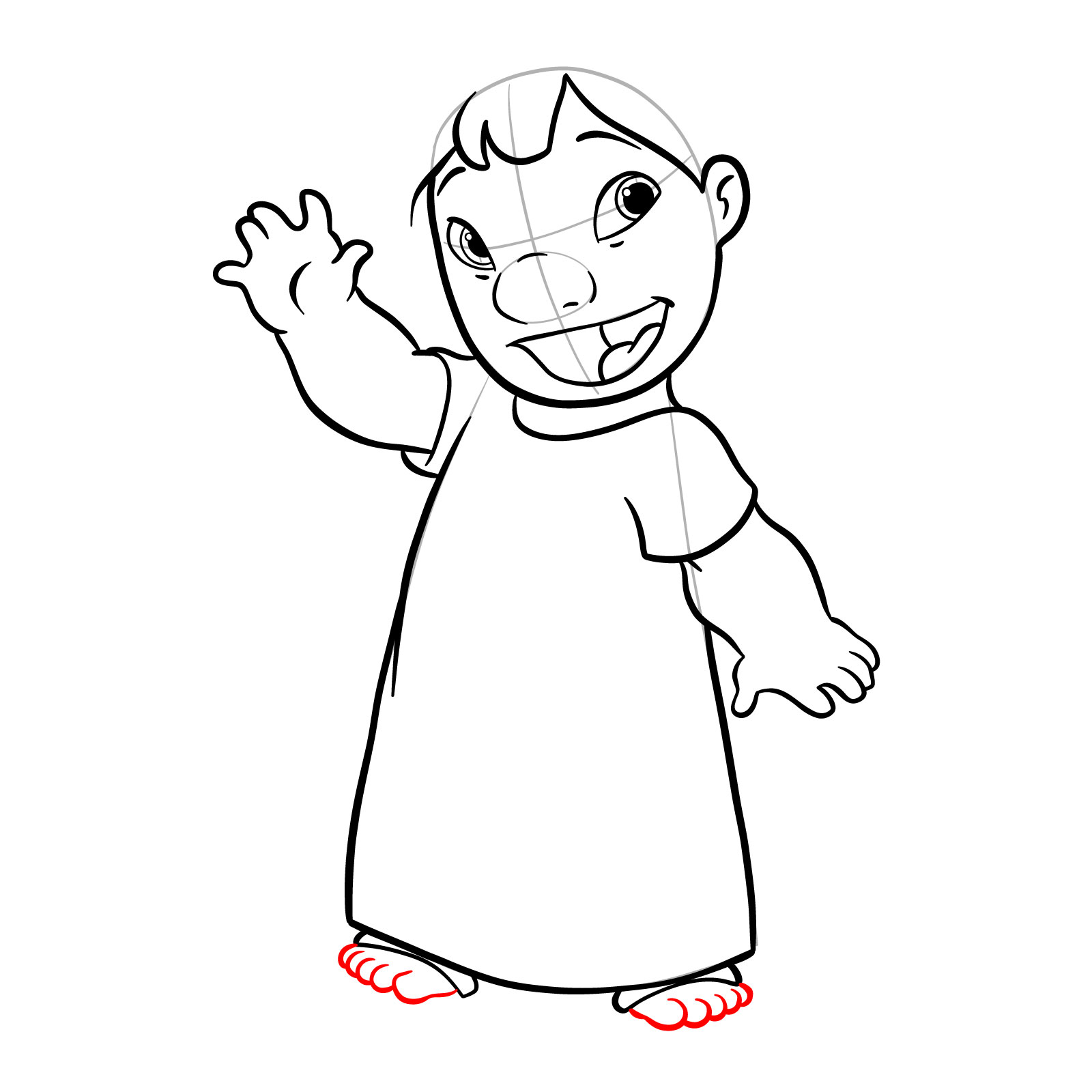 How to draw Lilo from Lilo & Stitch - step 20