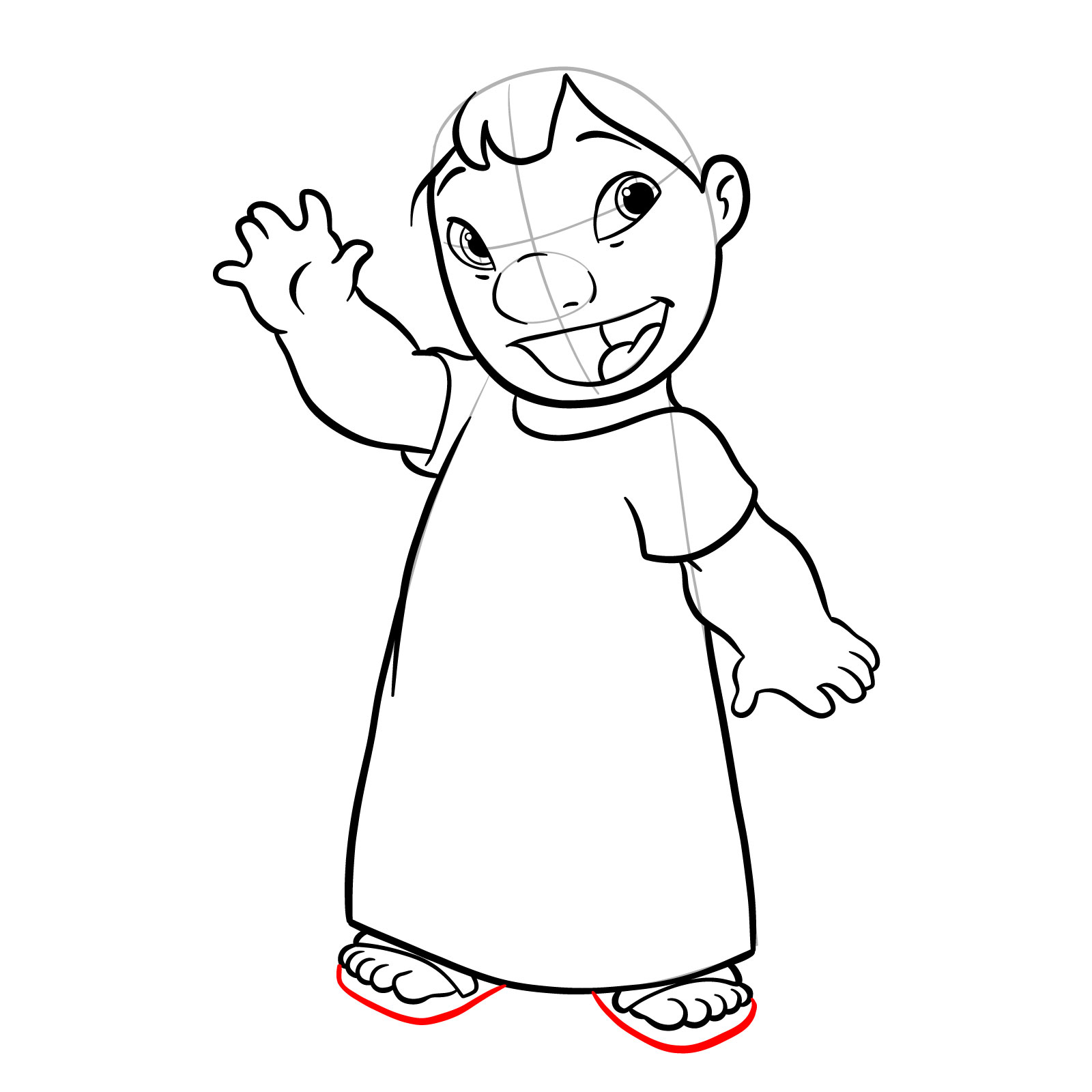 How to draw Lilo from Lilo & Stitch - step 21