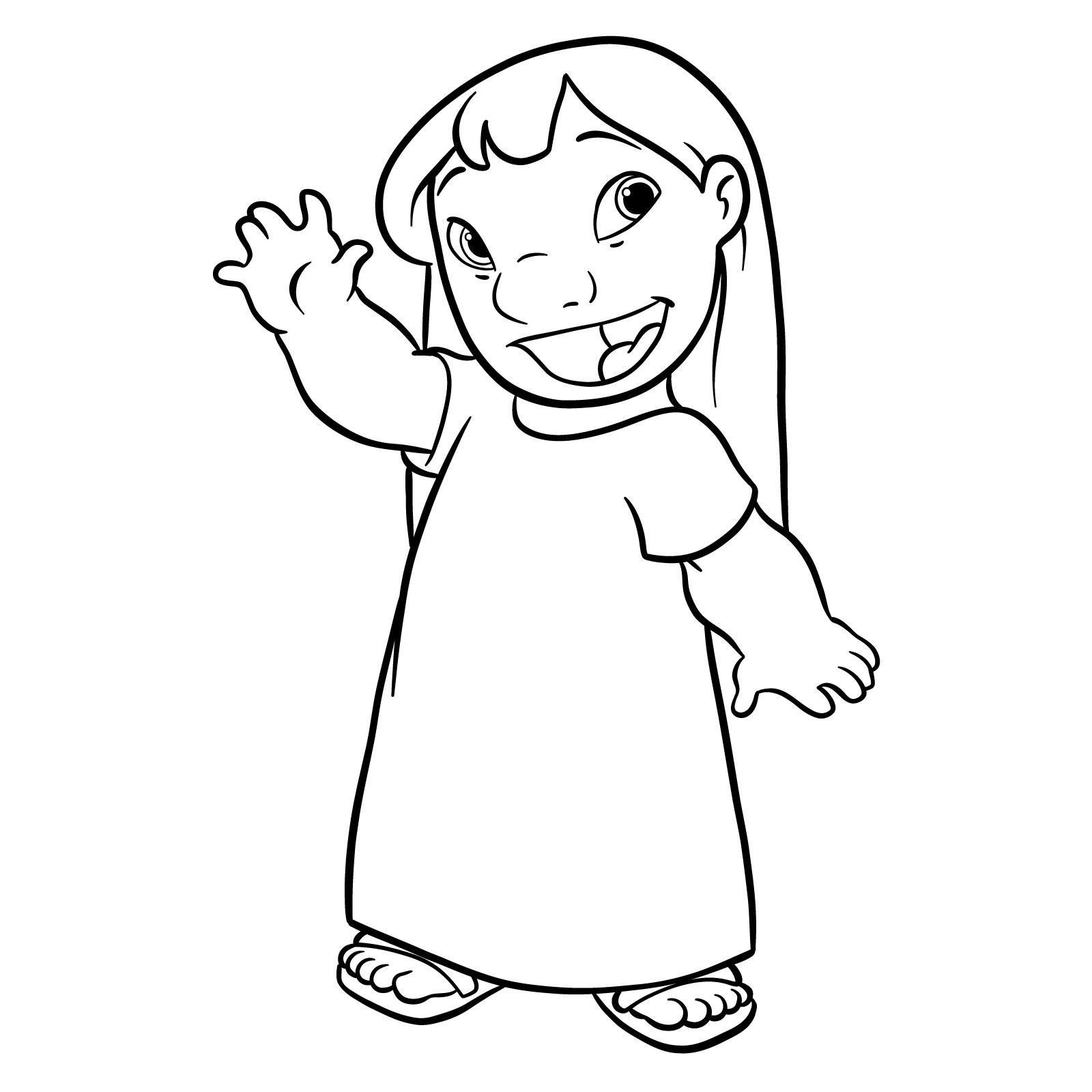 How to draw Lilo from Lilo & Stitch - final step