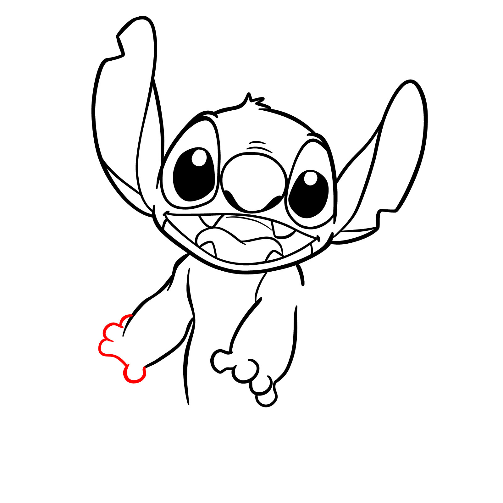 How to Draw Stitch full body - step 21