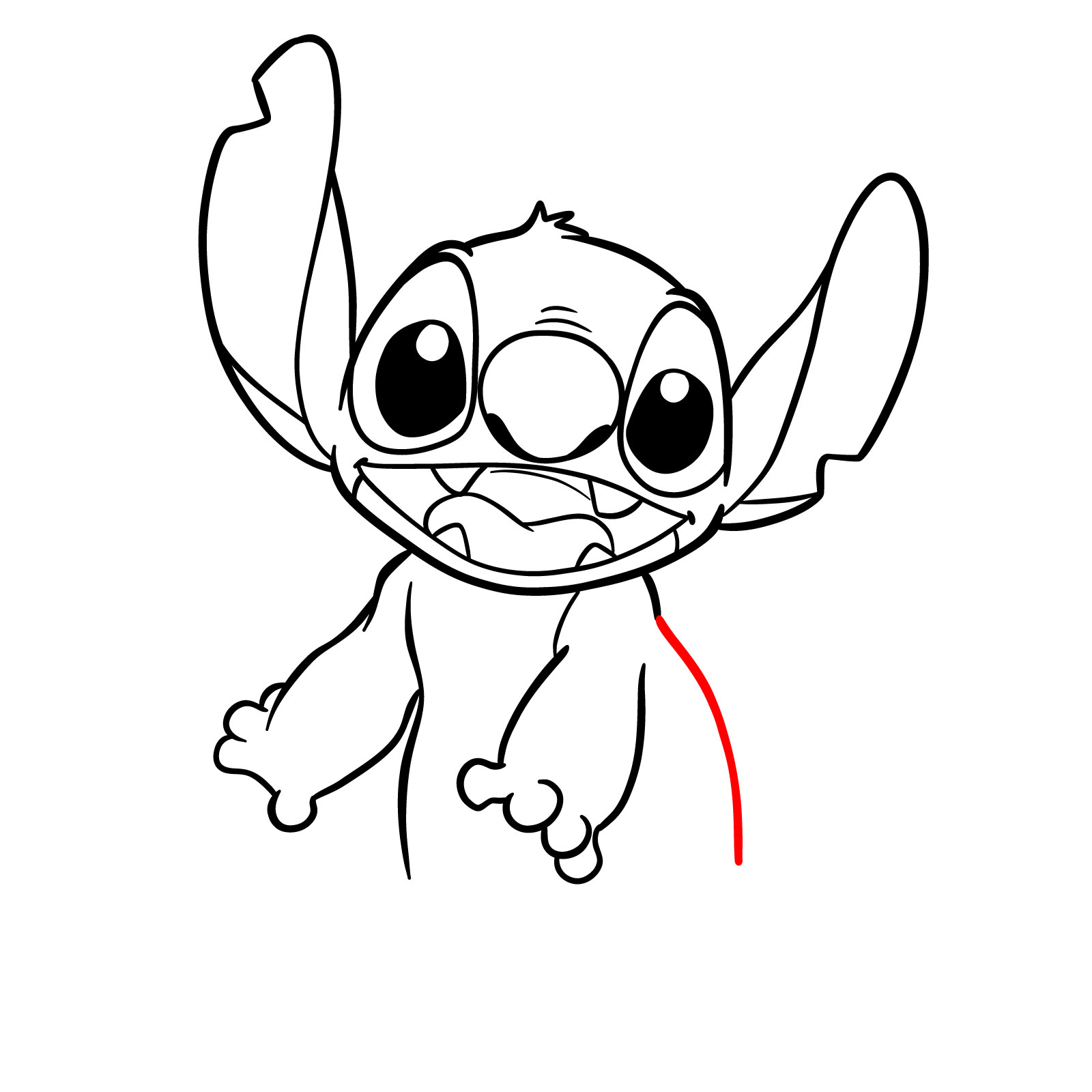 How to Draw Stitch full body - step 22