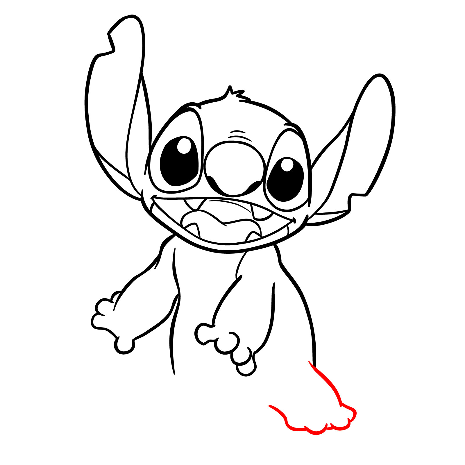 How to Draw Stitch full body - step 23