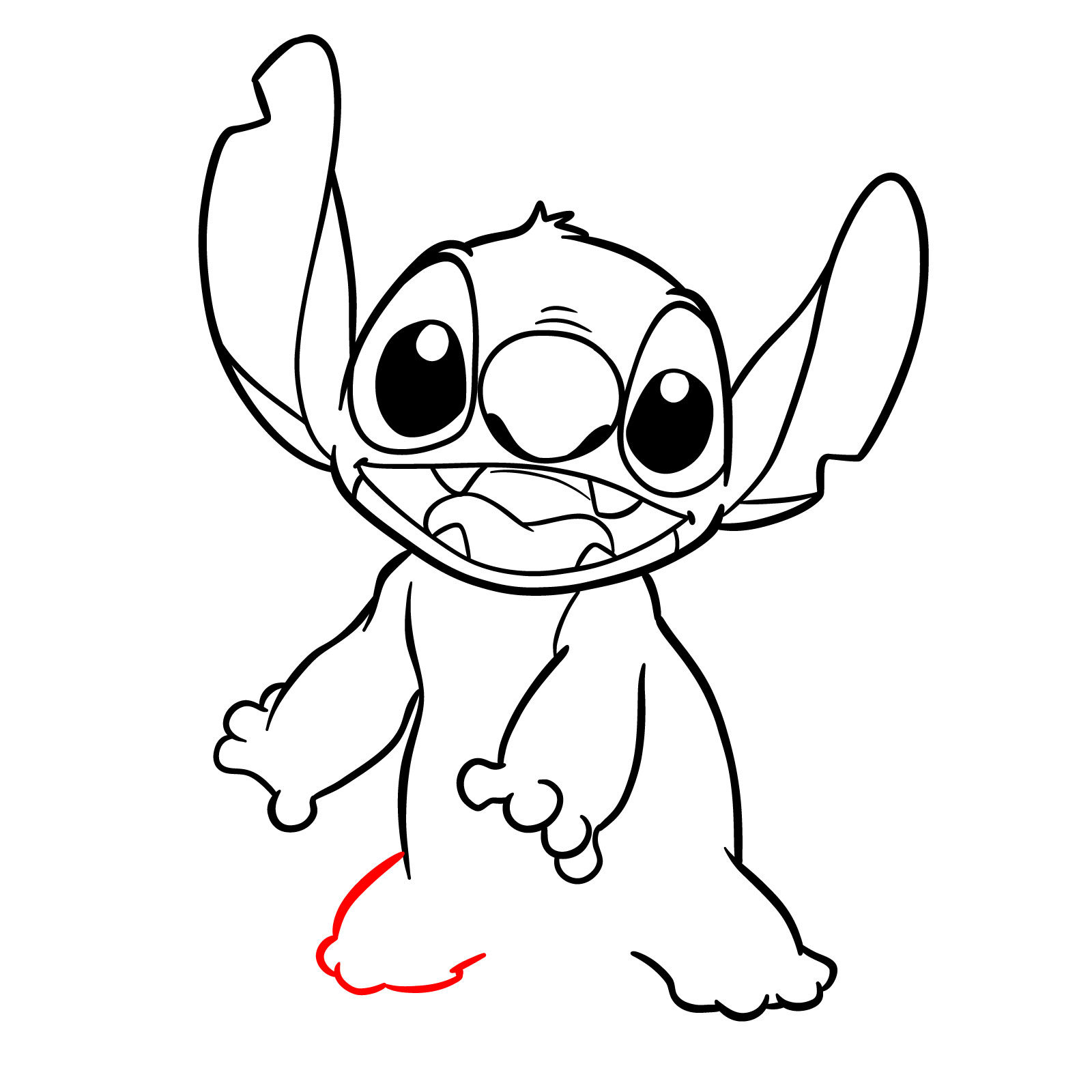 How to Draw Stitch full body - step 24