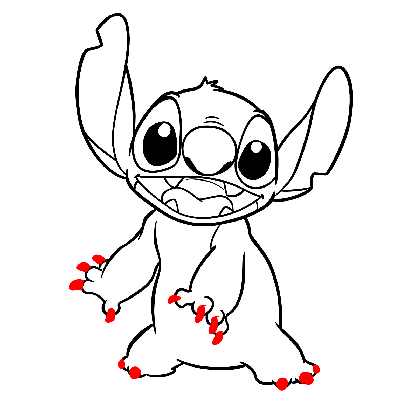 How to Draw Stitch full body - step 26