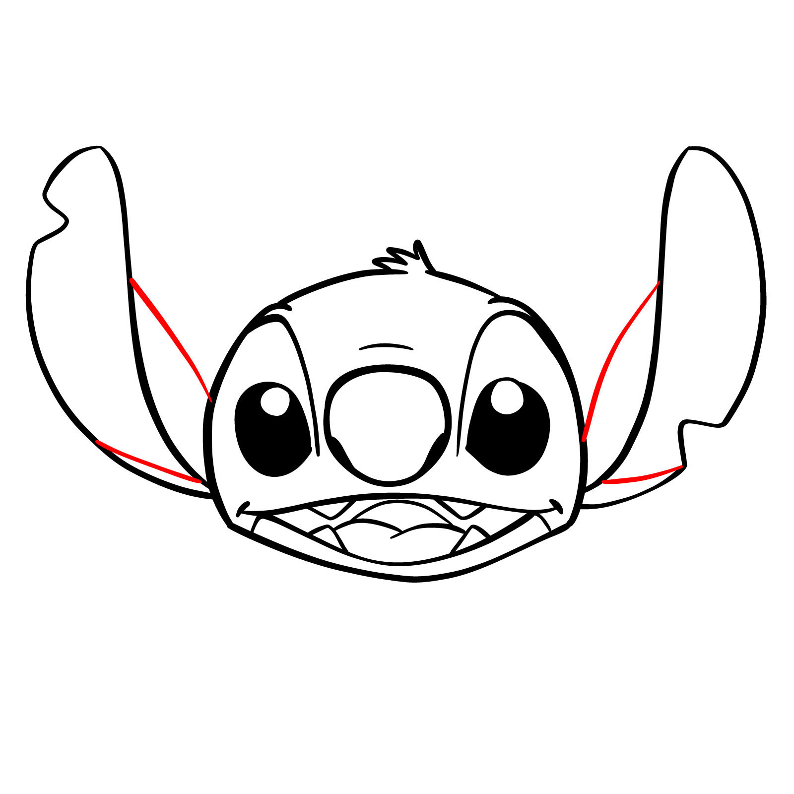How to Draw Stitch's face in glasses - step 17