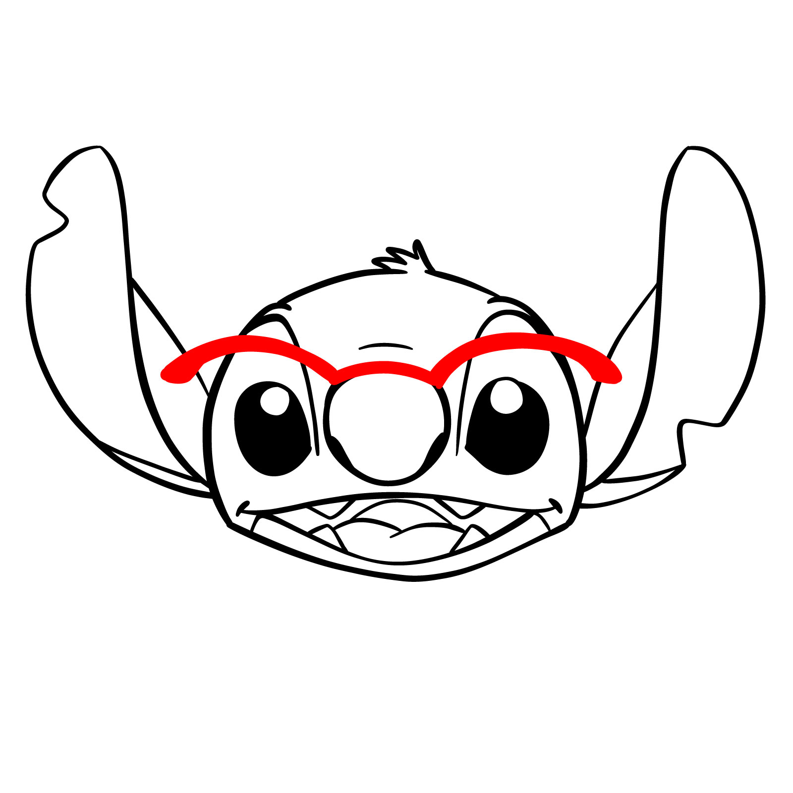 How to Draw STITCH WITH GLASSES I Easy 