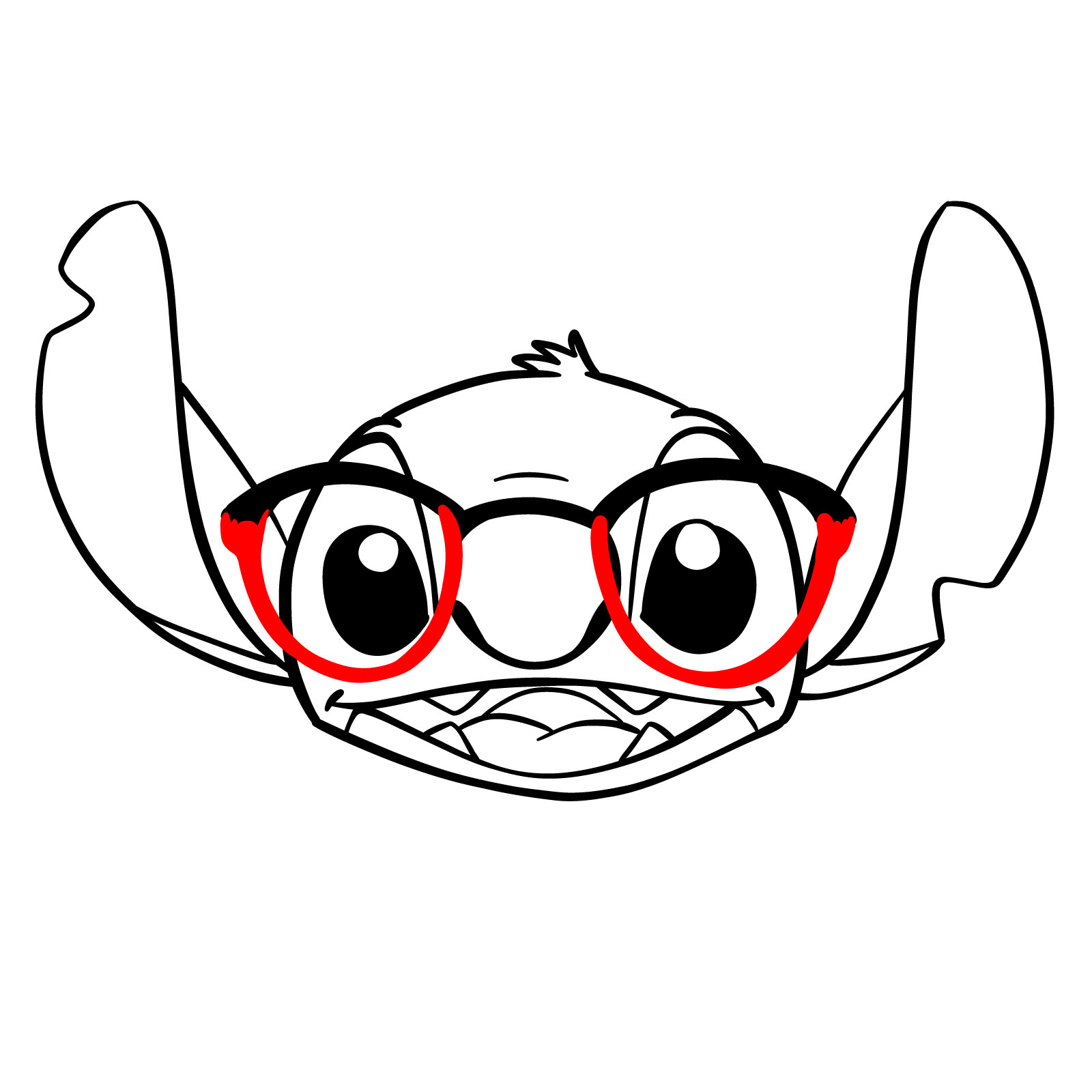 Learn How to Draw Stitch s Face in Glasses an Easy Guide