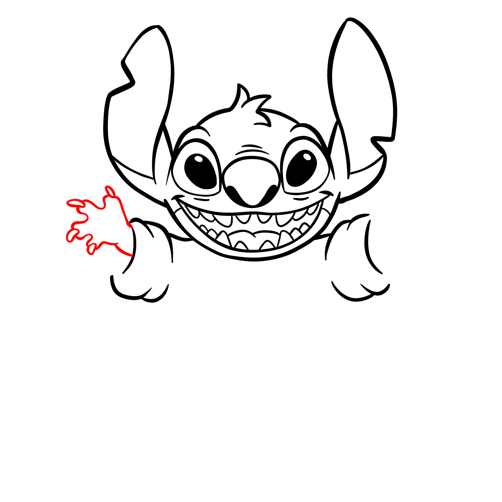 How to Draw Halloween Stitch with a jack-o'-lantern - step 17