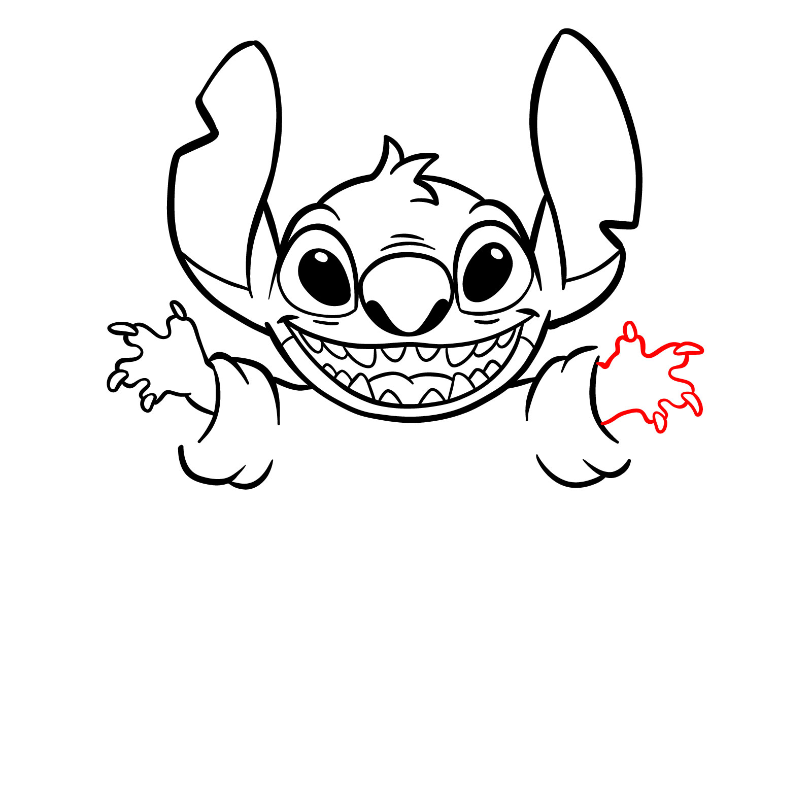 How to Draw Halloween Stitch with a jack-o'-lantern - step 18