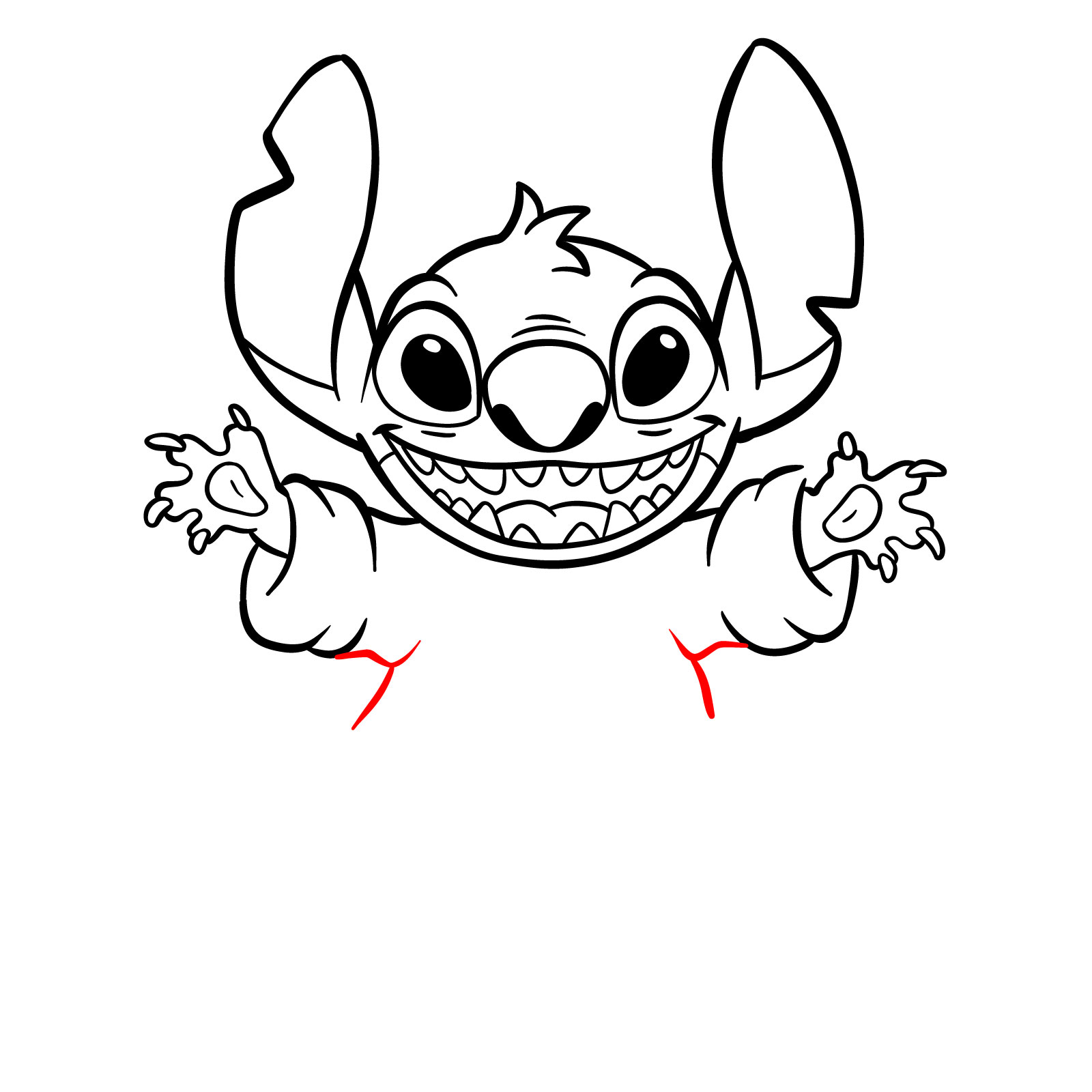 How to Draw Halloween Stitch with a jack-o'-lantern - step 20