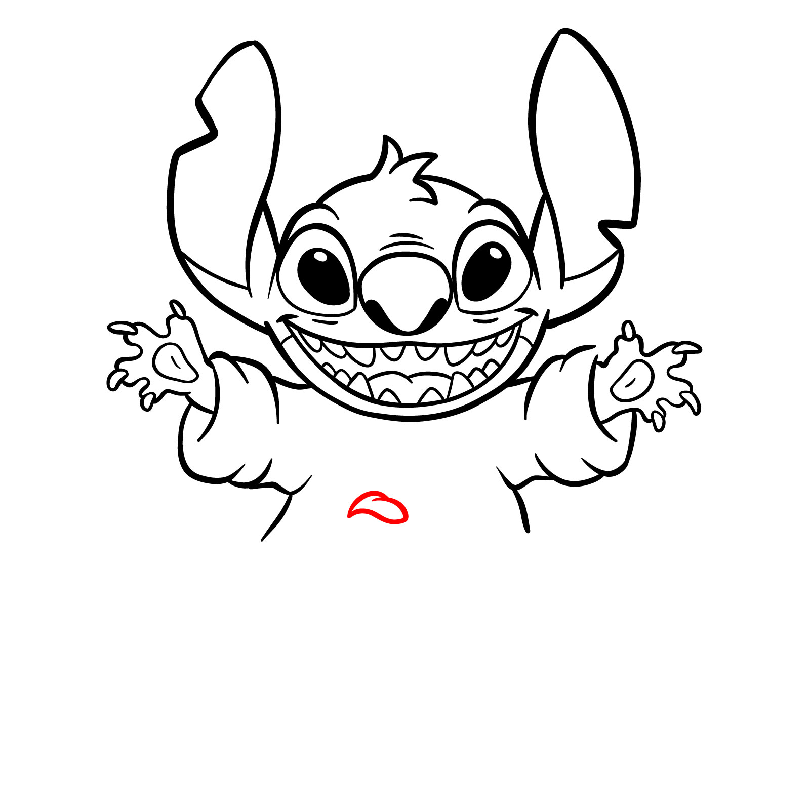 How to Draw Halloween Stitch with a jack-o'-lantern - step 21