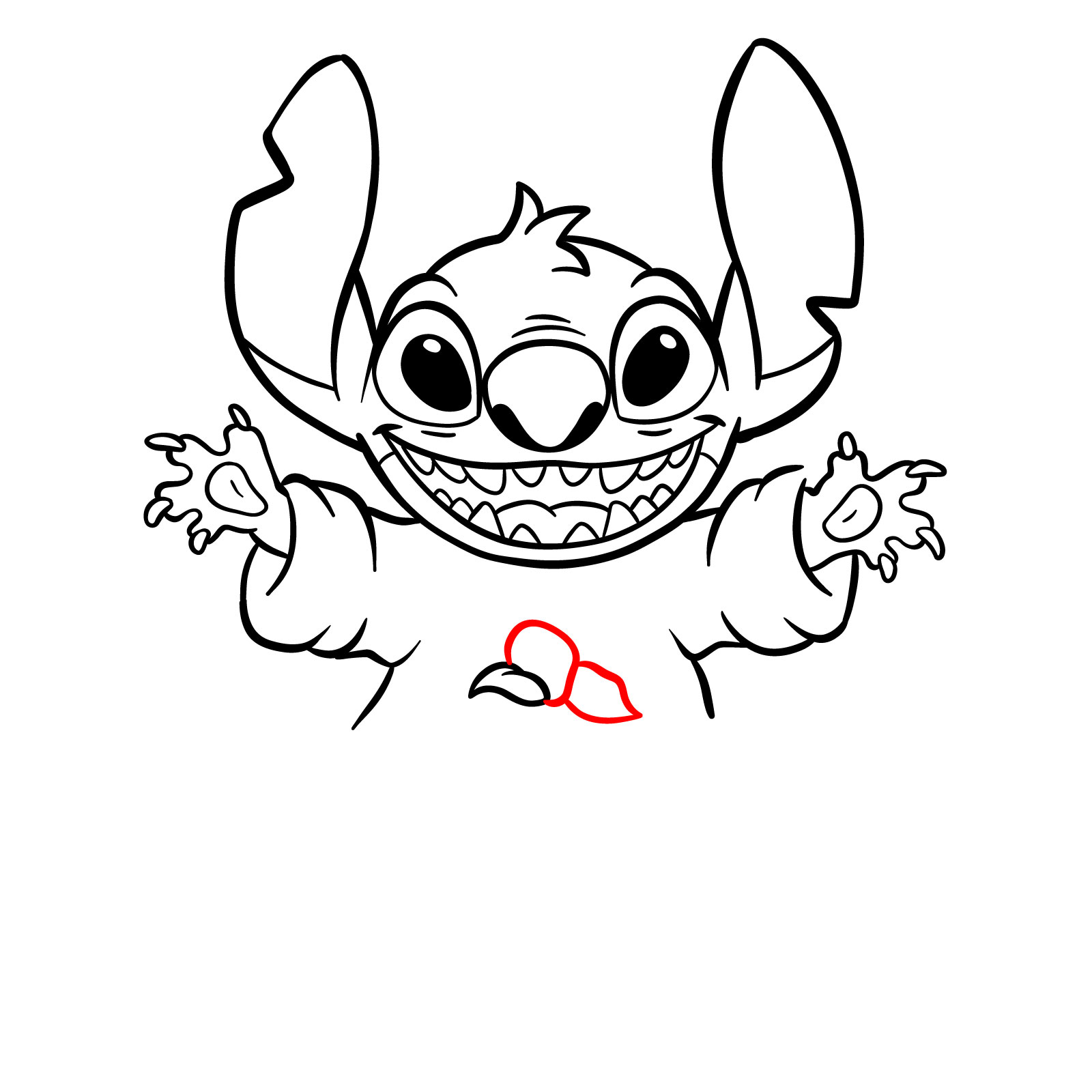 How to Draw Halloween Stitch with a jack-o'-lantern - step 22