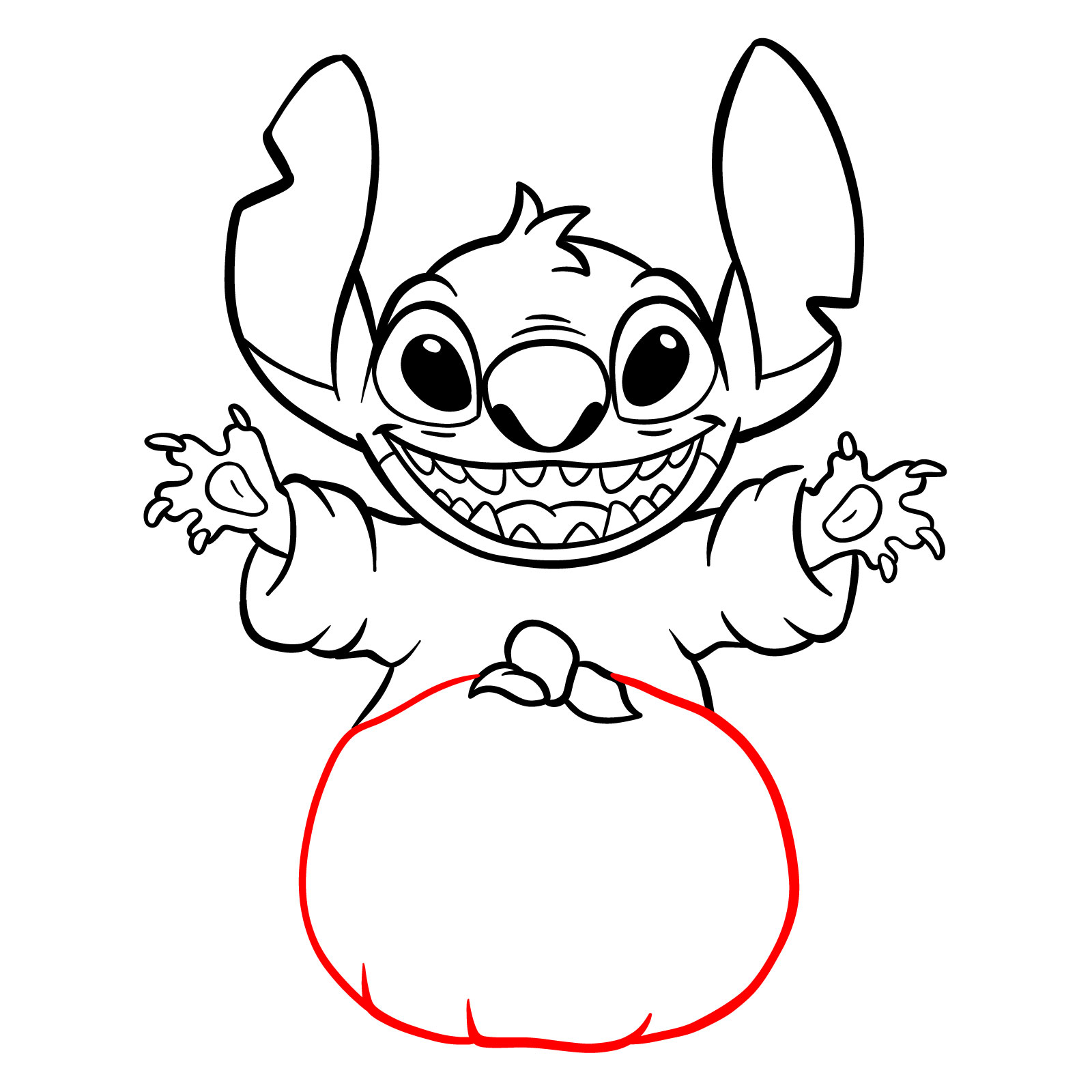 How to Draw Halloween Stitch with a Jack-o'-Lantern