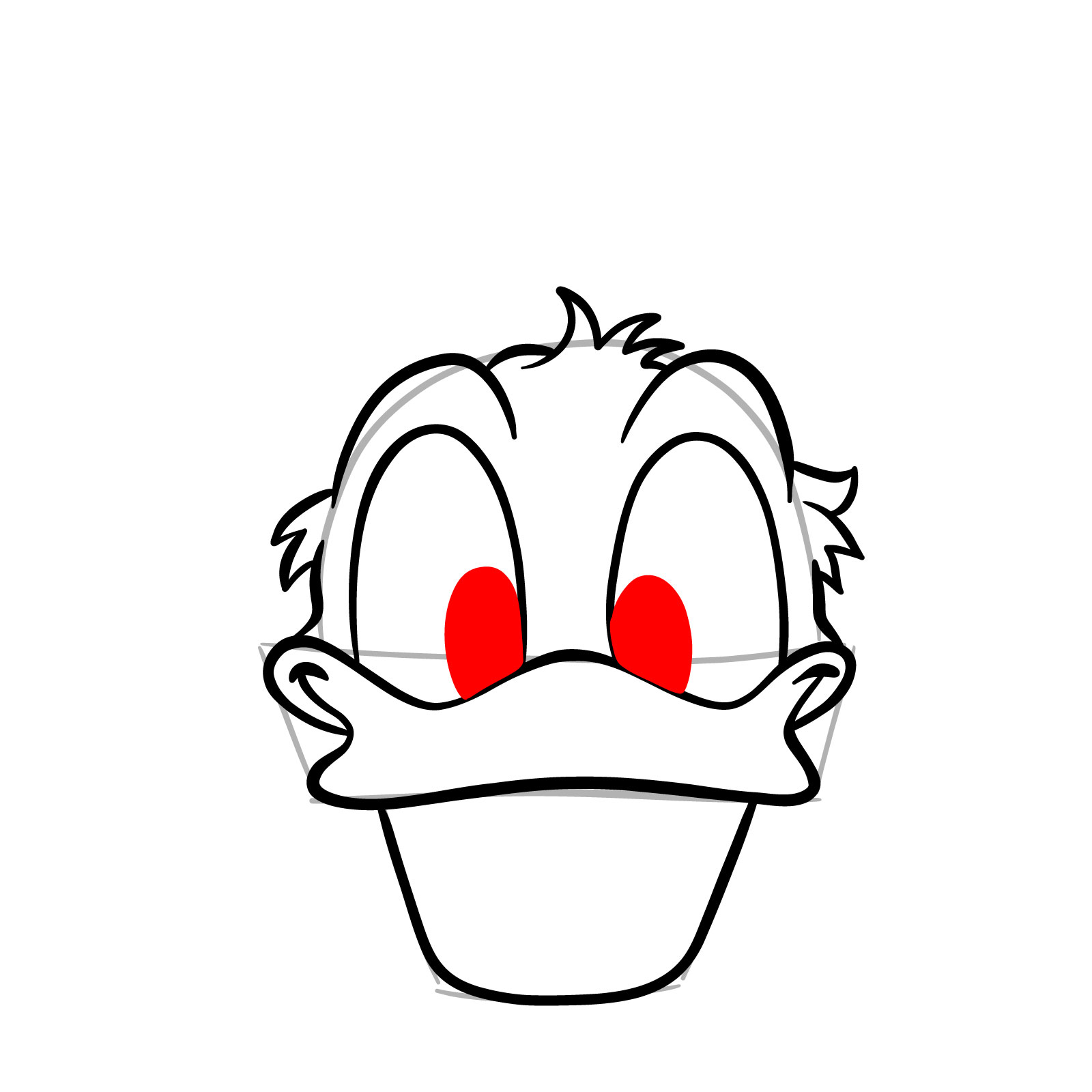 How to draw Christmas Donald Duck - step 09