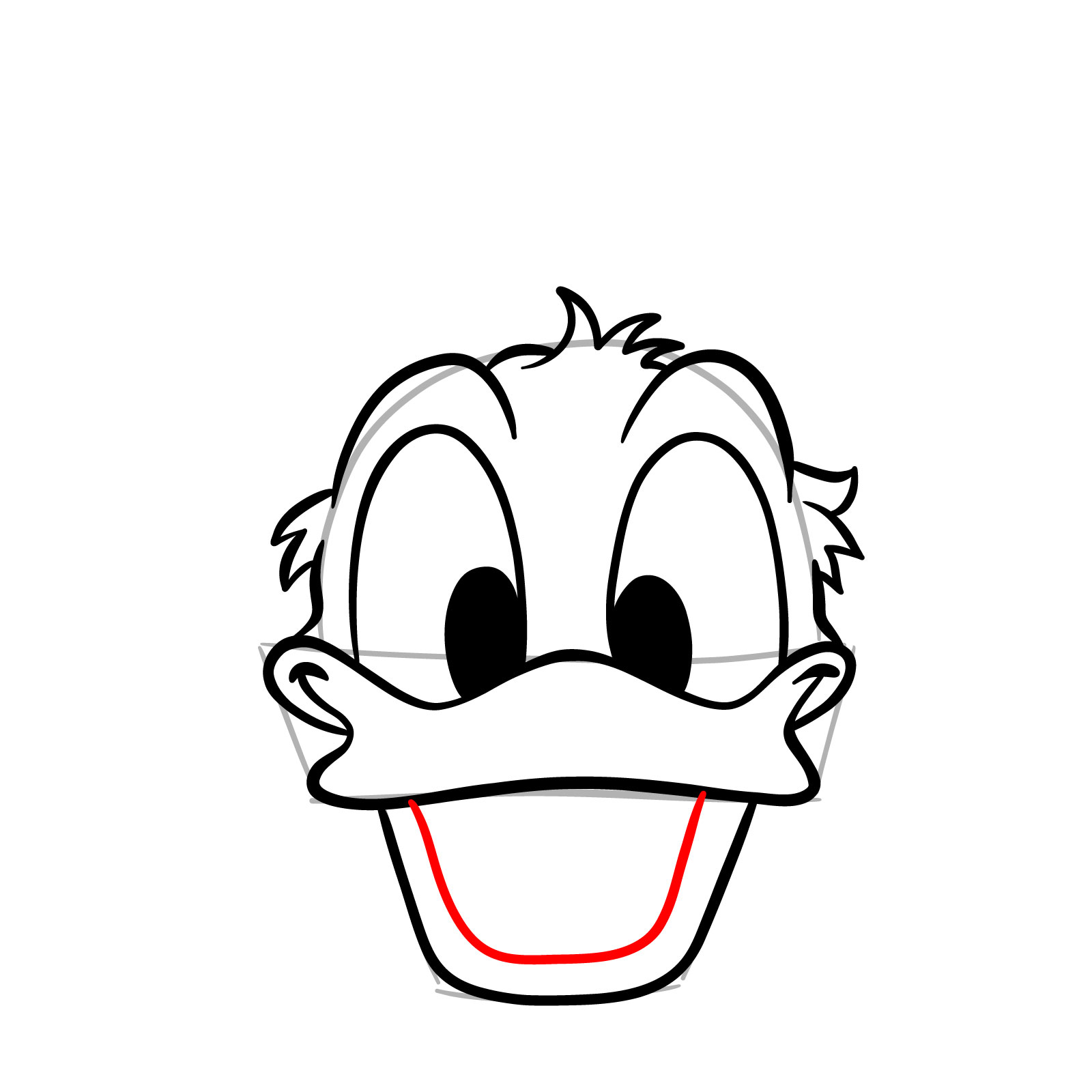 How to draw Christmas Donald Duck - step 10