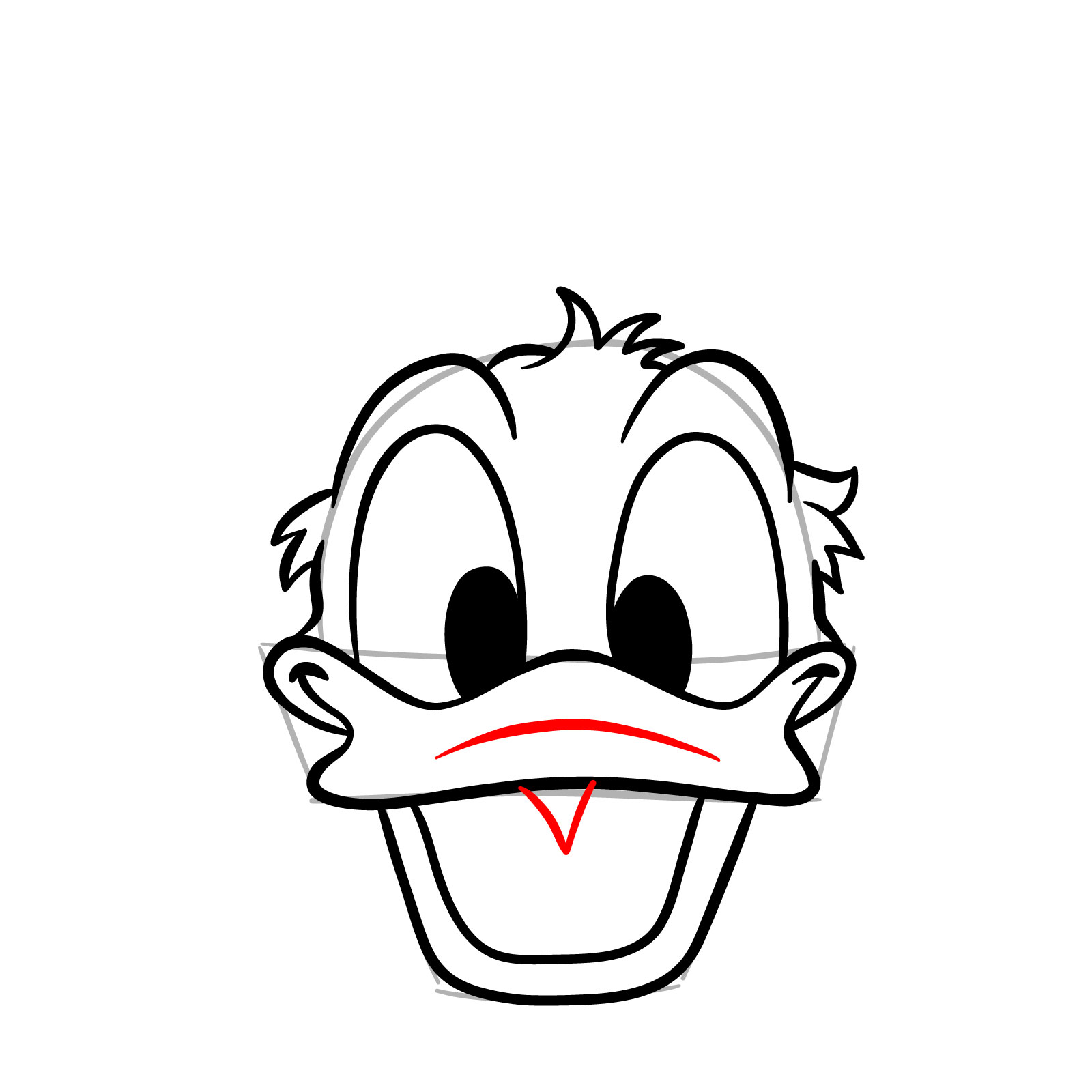 How to draw Christmas Donald Duck - step 11