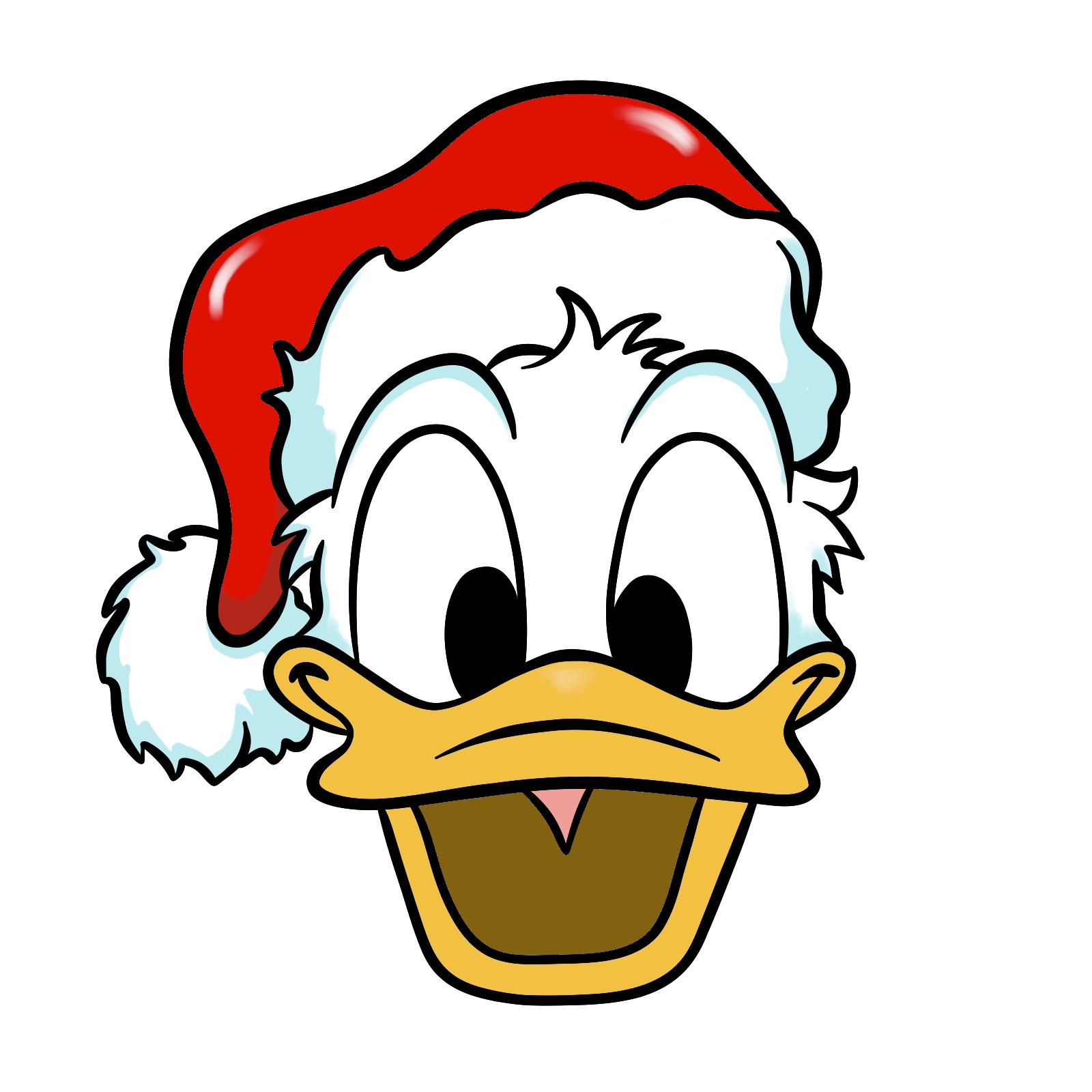 How to draw Christmas Donald Duck - final step