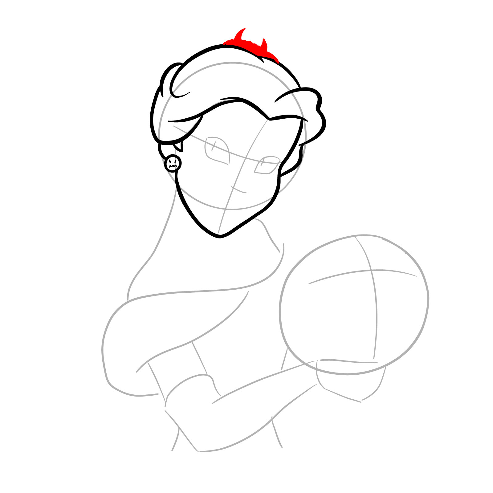 How to Draw Halloween Belle with a pumpkin - step 08