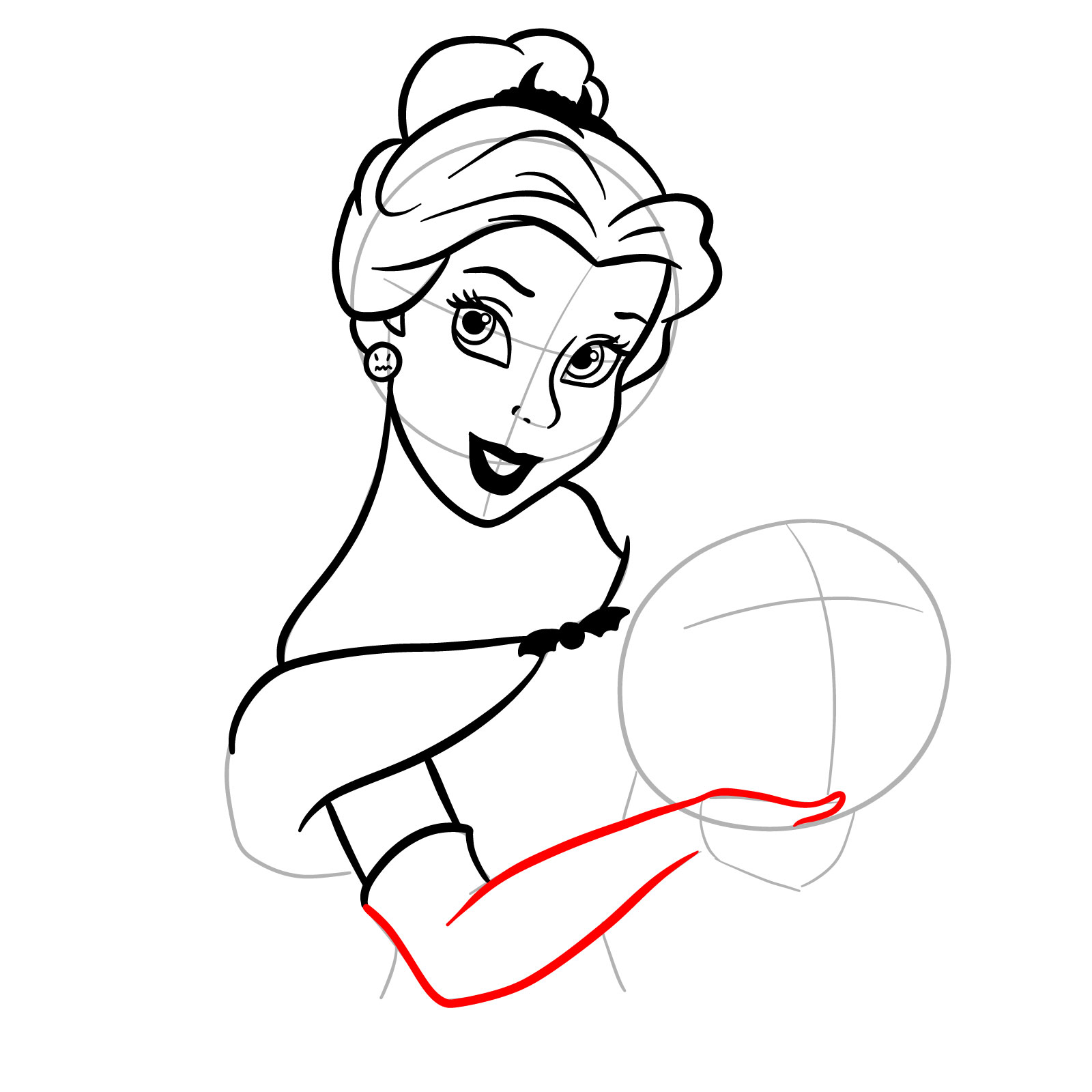 How to Draw Halloween Belle with a pumpkin - step 19