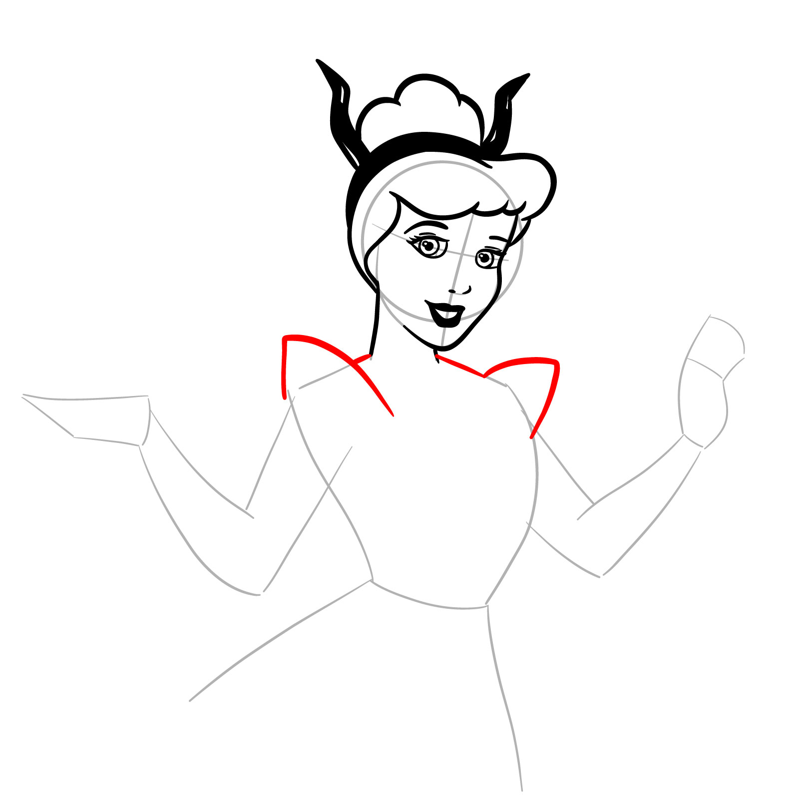 How to Draw Halloween Cinderella - step 14