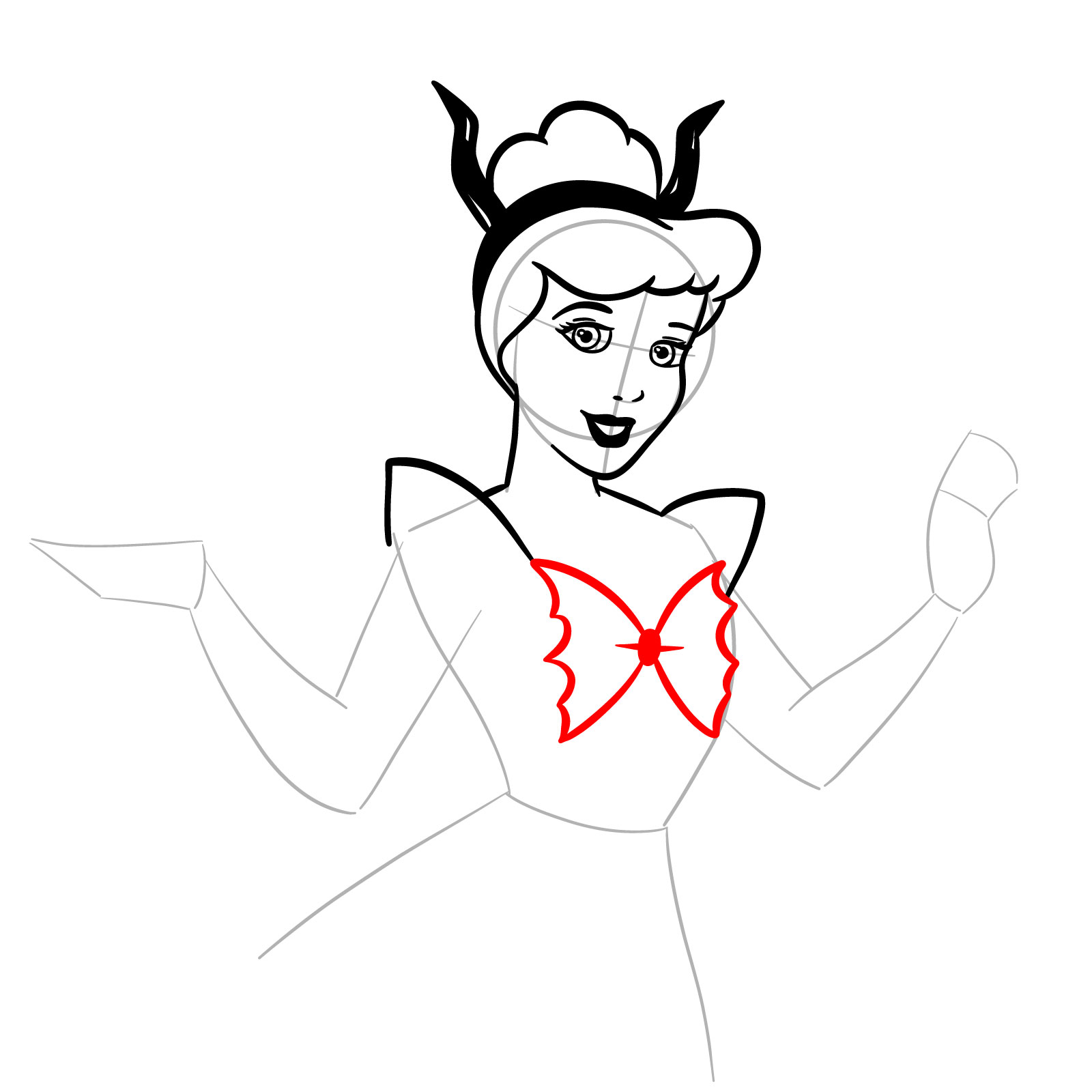 How to Draw Halloween Cinderella - step 15