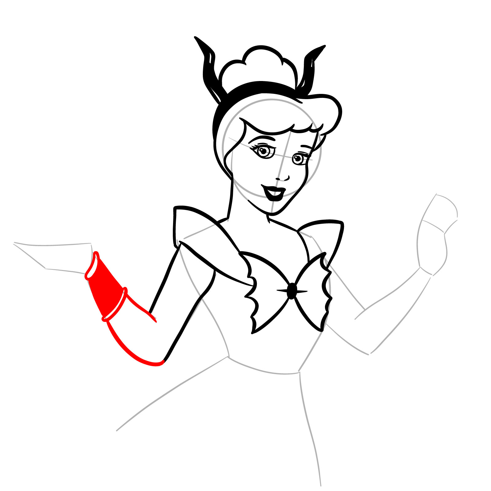 How to Draw Halloween Cinderella - step 17
