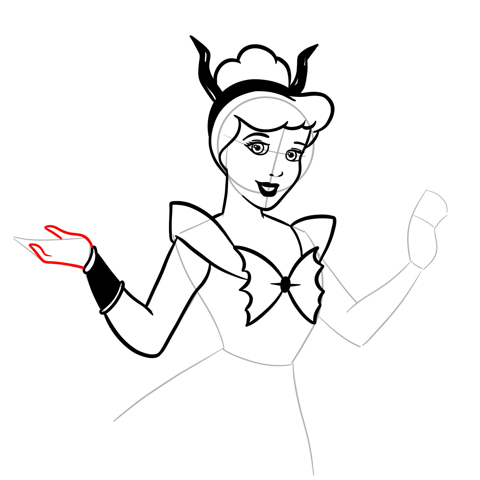 How to Draw Halloween Cinderella - step 18