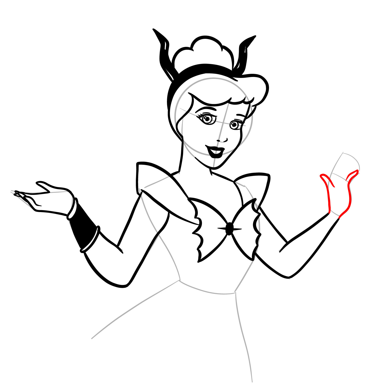 How to Draw Halloween Cinderella - step 21