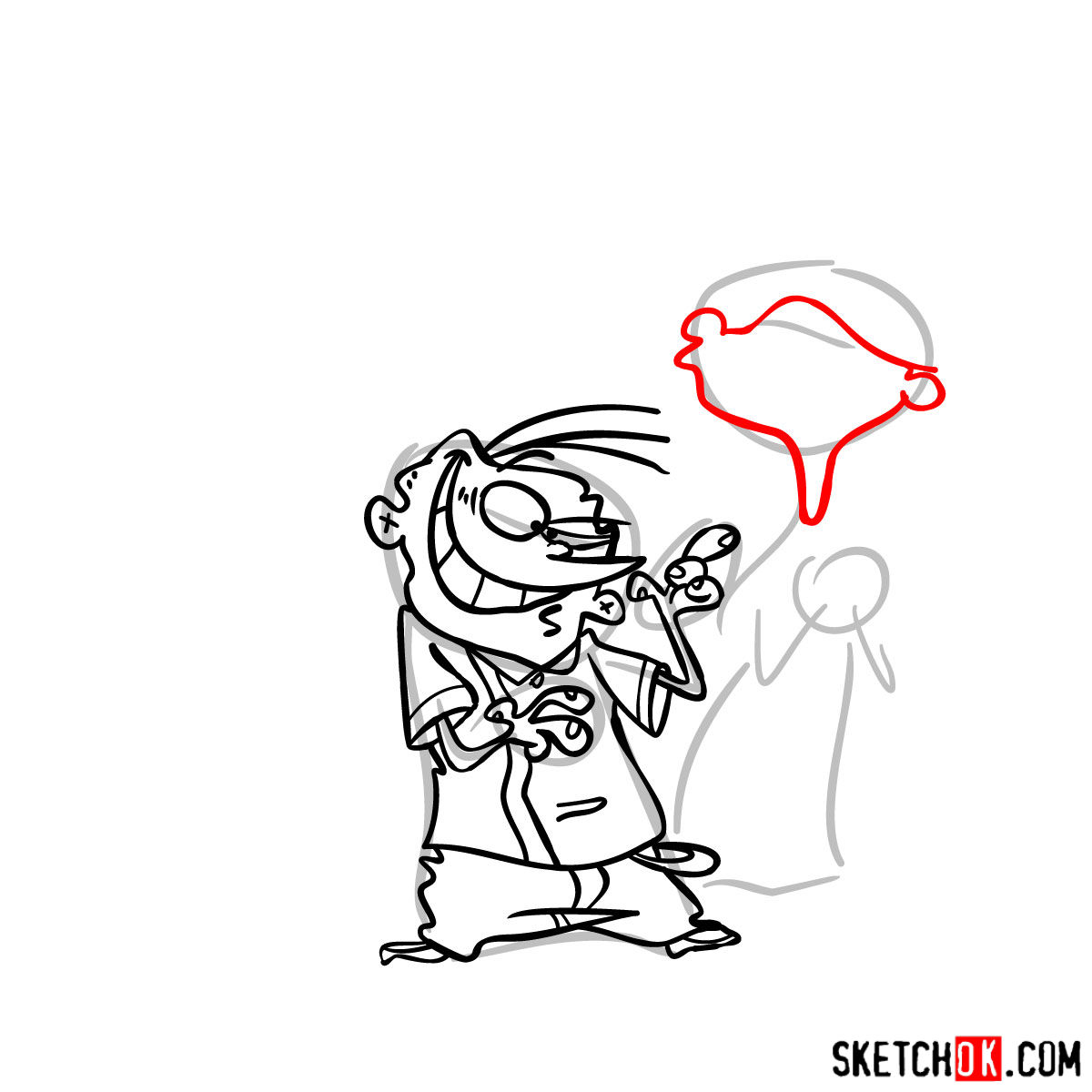 How to draw Ed, Edd and Eddy together - step 11
