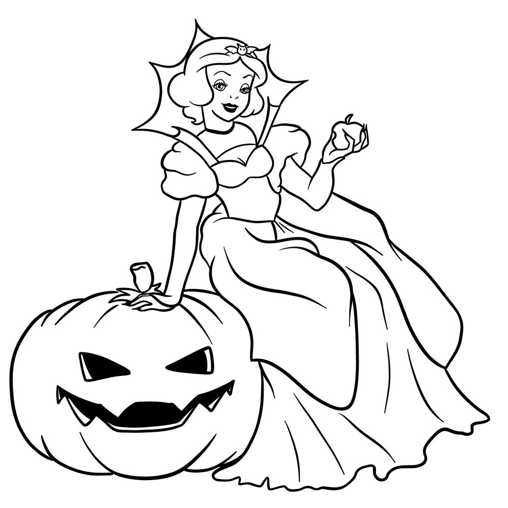 How to Draw Halloween Snow White