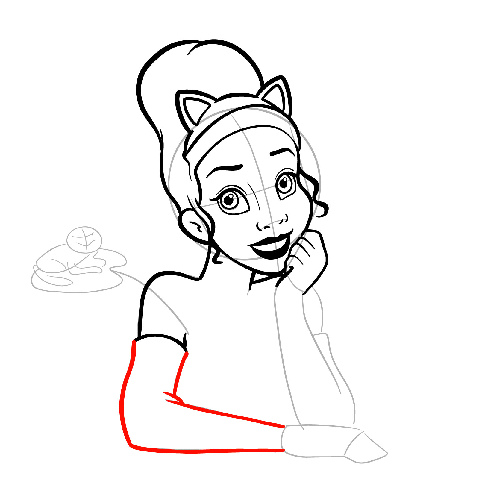 How to Draw Halloween Tiana - step 19