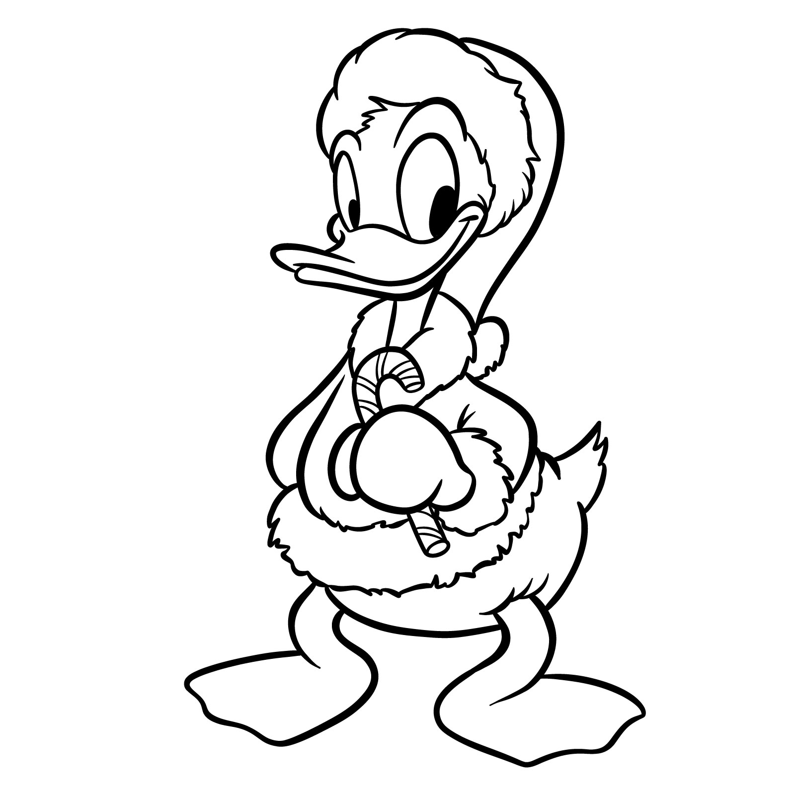 How to Draw Christmas Donald Duck - final step