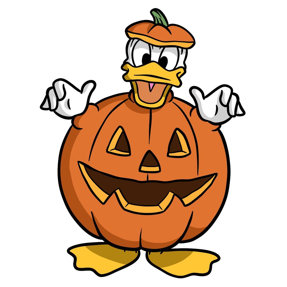 How to draw Halloween Donald Duck